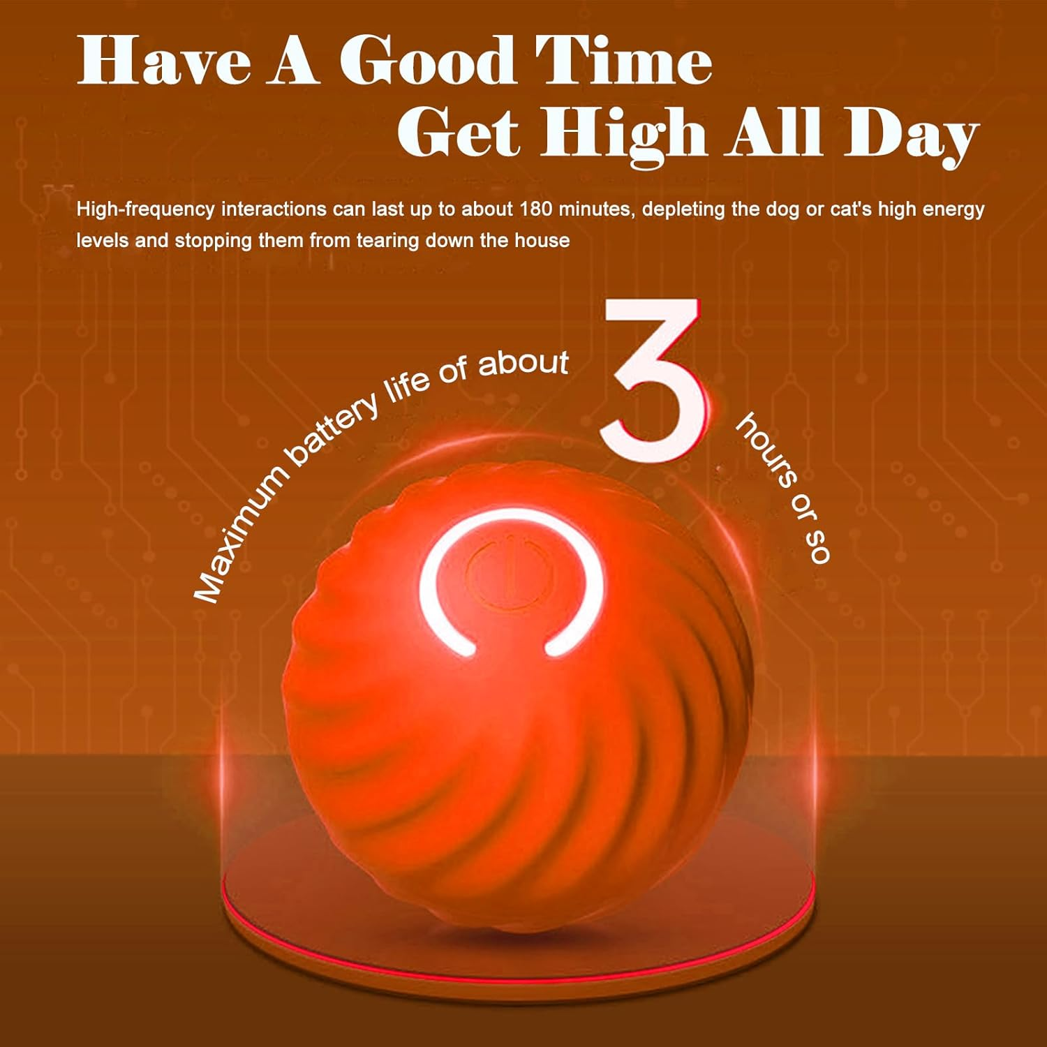 Petgravity Interactive Dog Toys Ball,Automatic Bouncing Rotating Ball,Usb Rechargeable，[2025 Newly Upgraded] Large Size 6.7Cm，Removable Shell for Water Washing，Add a Silent Protective Cover. image number 3