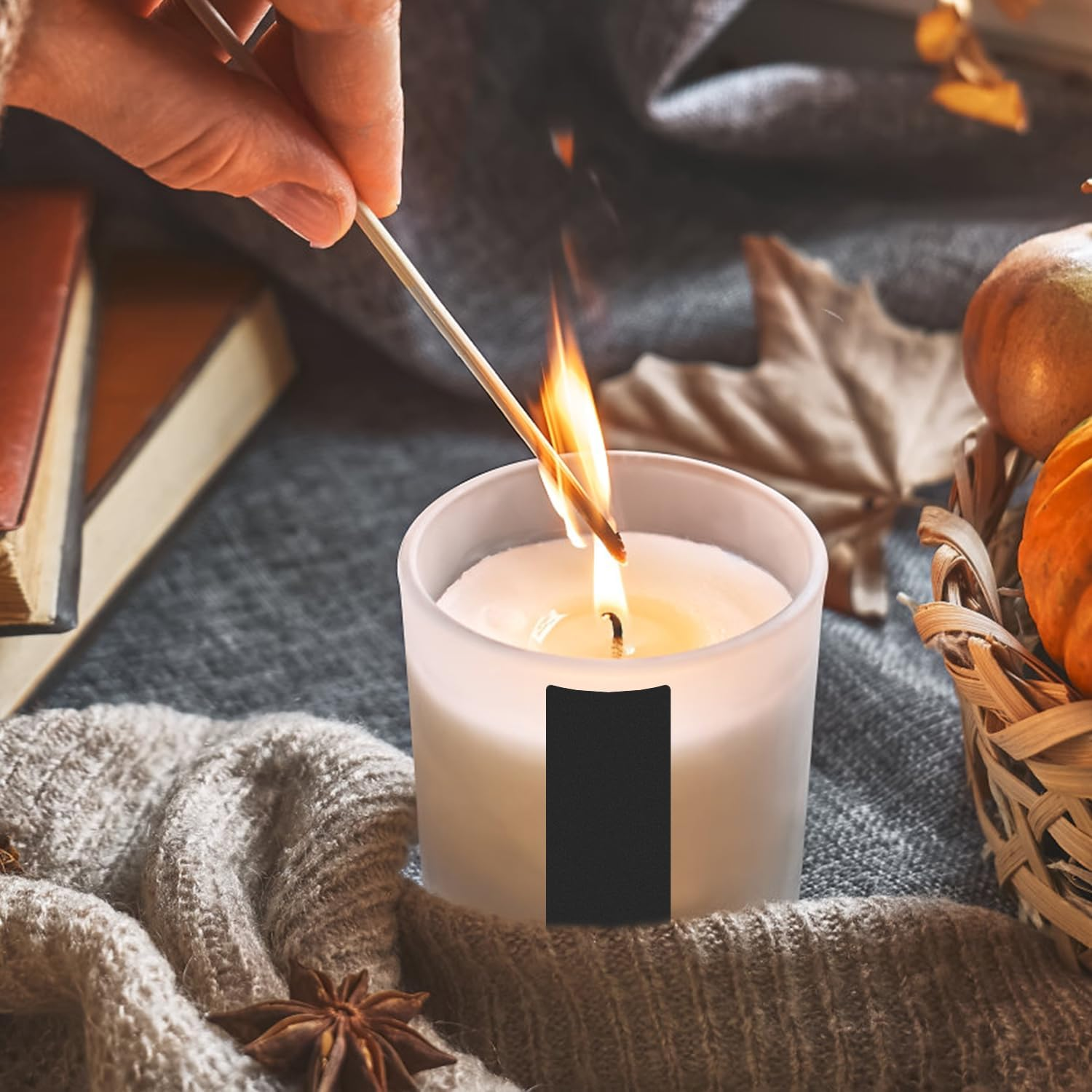 120Pcs Match Striker Papers with Adhesive, 60 round and 60 Rectangle Match Striker Stickers Match Striker Paper Sheets for Match Rack Cymbal Paper Replacement (Black) - Brown image number 6