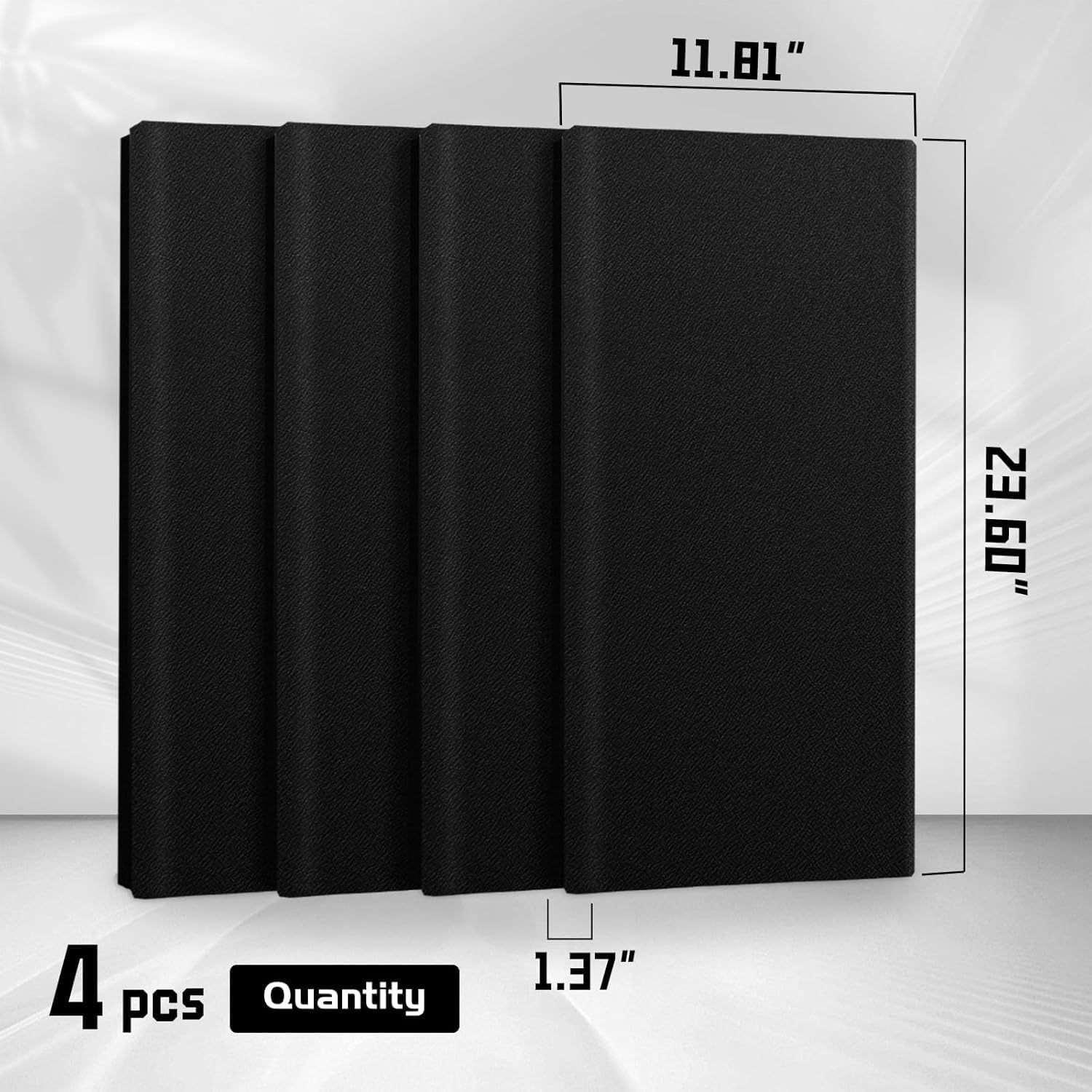 Acoustic Panels Sound Absorbing: 4 PCS Large Acoustic Wall Panels 23.6&Prime; &times;11.8&Prime; &times;1.37&Prime; Soundproof Wall Panels Fashions Sound Panels Self-Adhesive Acoustic Panels for Studios Office Home Theater (Grey) image number 6