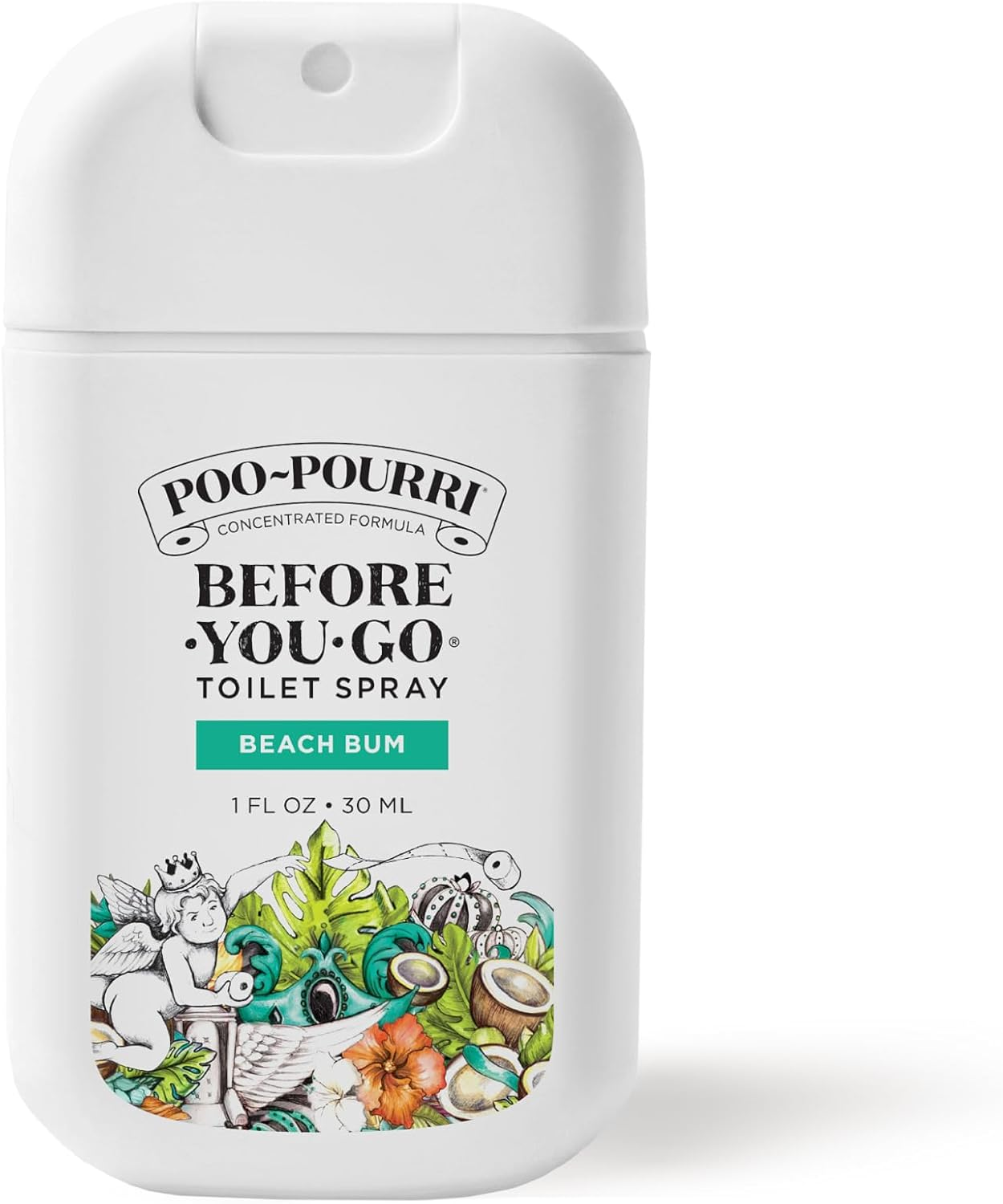 Poo-Pourri Before-You-Go Toilet Spray, Beach Bum, 1 Fl Oz Pocket Travel Size - Coconut, Orchid and Toasted Praline image number 3