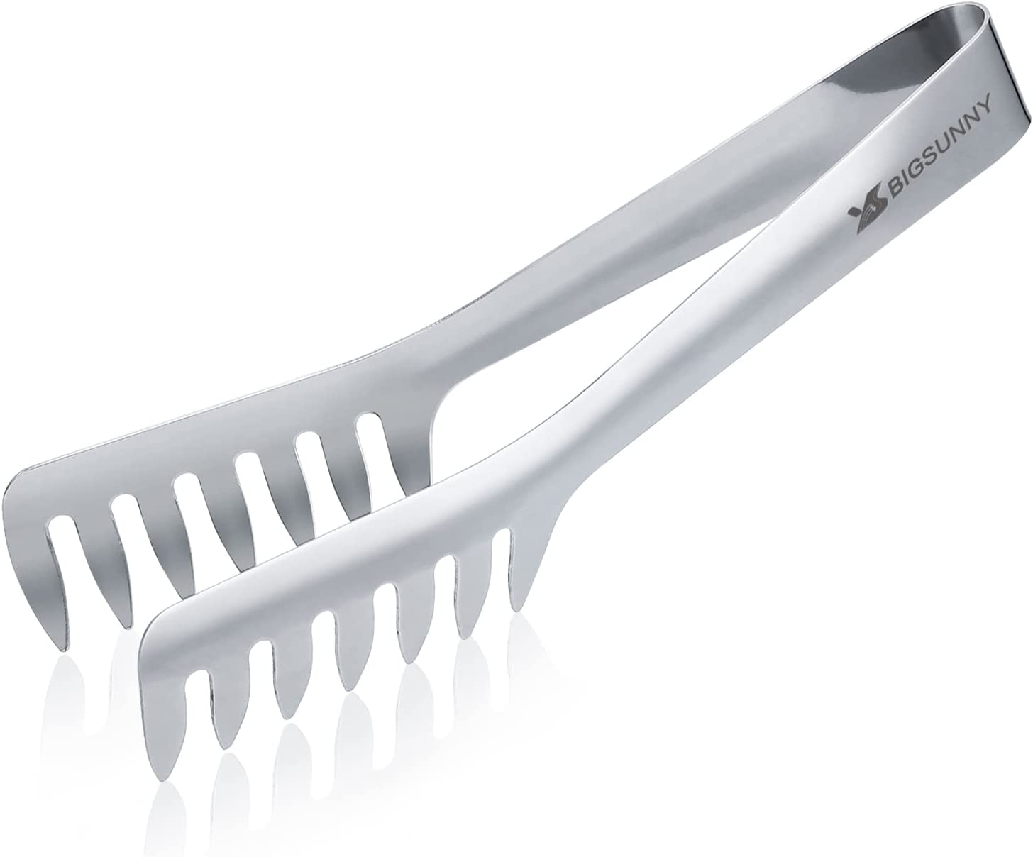 MSY BIGSUNNY Kitchen Pasta Tongs, 8" Stainless Steel Spaghetti Tongs