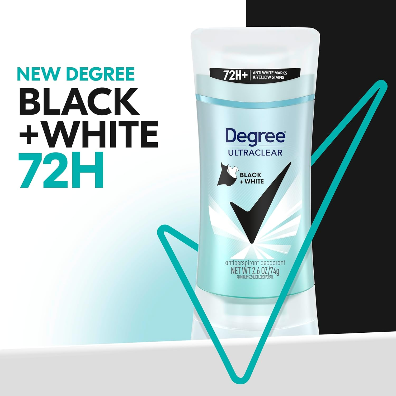 Degree Antiperspirant Deodorant, Black + White 80Ml, 4 Count