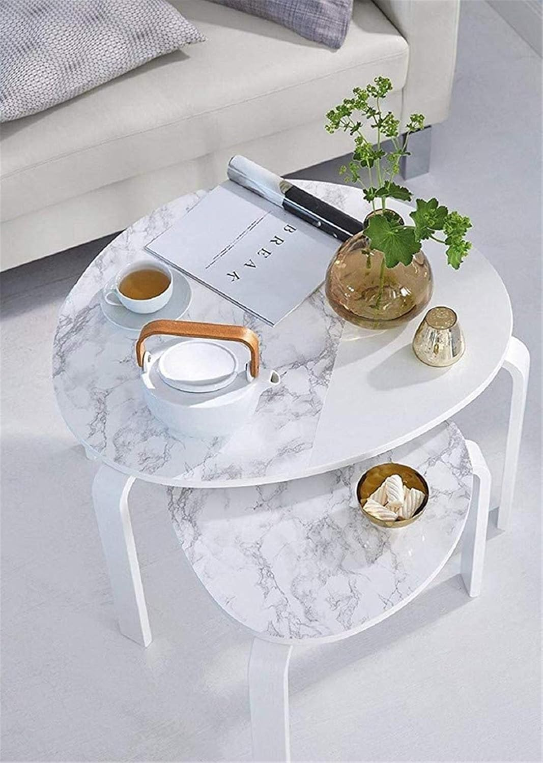 Yancorp 24Inch Wide White Gray Contact Paper Peel and Stick Wallpaper Marble Easily Removable Countertops Cover Grey Self-Adhesive Backsplash Contact Paper (White Gray, 24"X197")