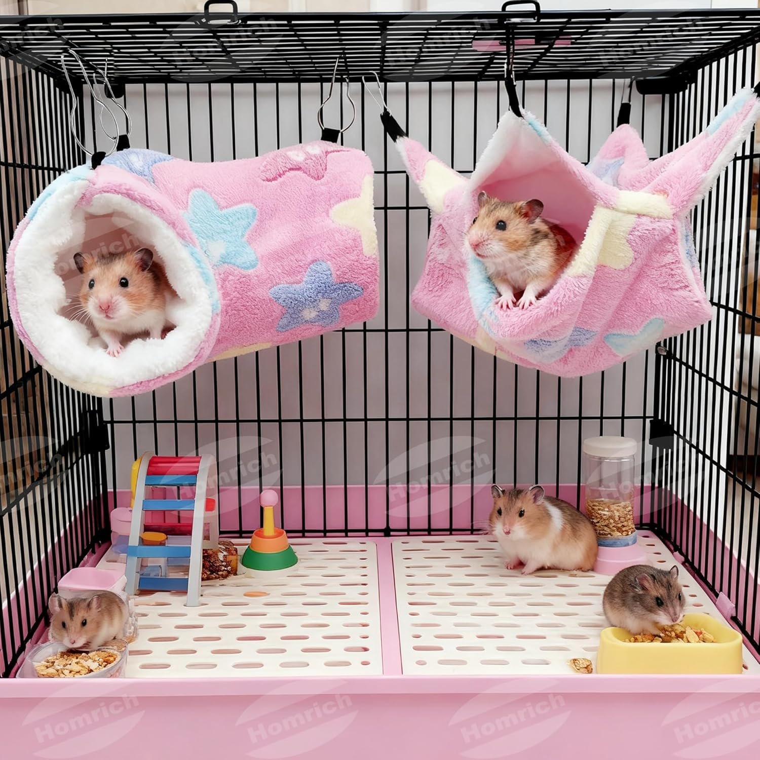 Homrich Guinea Pig Hammock & Guinea Pig Tunnel, Sleeping Mat for Small Animals, Pet Cage Accessories for Hamsters, Rabbits, Guinea Pig, Ferrets, Rats, Rabbit Accessories, Bed Toy image number 6