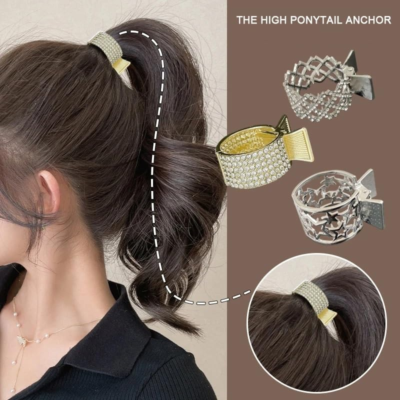 Hair Claw Clips High Ponytail Claw Clip Fixing Artifact High-End Headdress to Prevent Hair from Sagging Metal Small Clip Hair Accessories image number 2