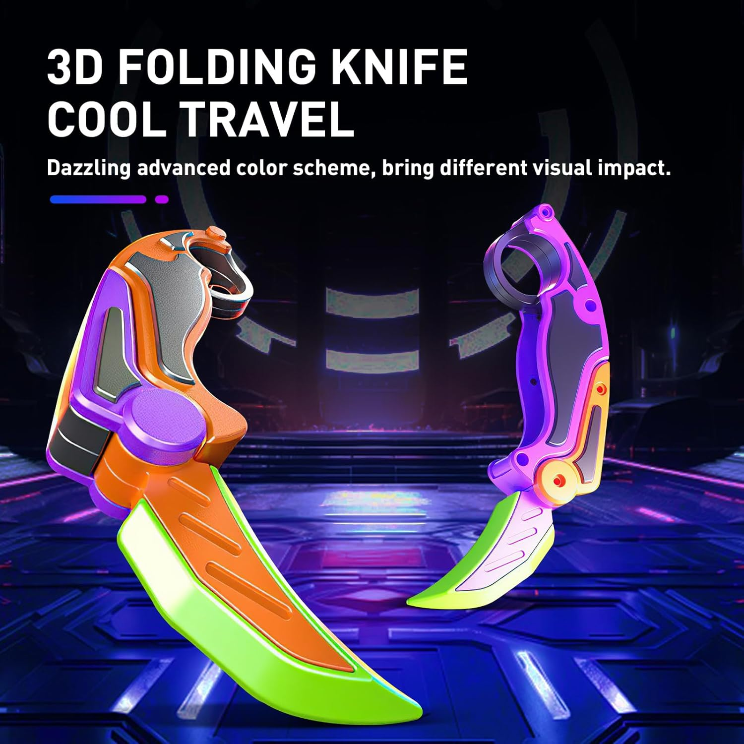 3D Printed Gravity Claw Fidget Toys Adults, 3D Printed Carrot Fidget Toys Butterfly Plastic Trainer with Rubber Tip, Anxiety Stress Relief Fidget Sensory Toys for Kids with Autism, ADHD, ADD (Orange) image number 2