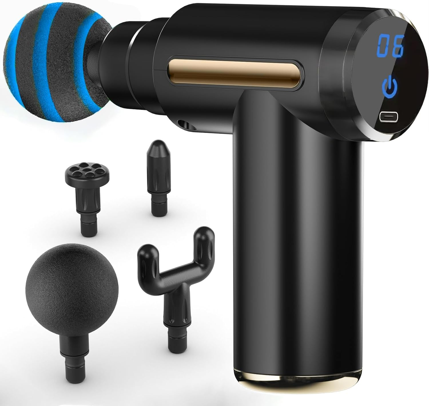 Massage Gun Deep Tissue, Back Massage for Athletes for Pain Relief, Percussion Massager Device with Silent Brushless Motor, Relax for Mothers Day and Fathers Gifts (Sliver)