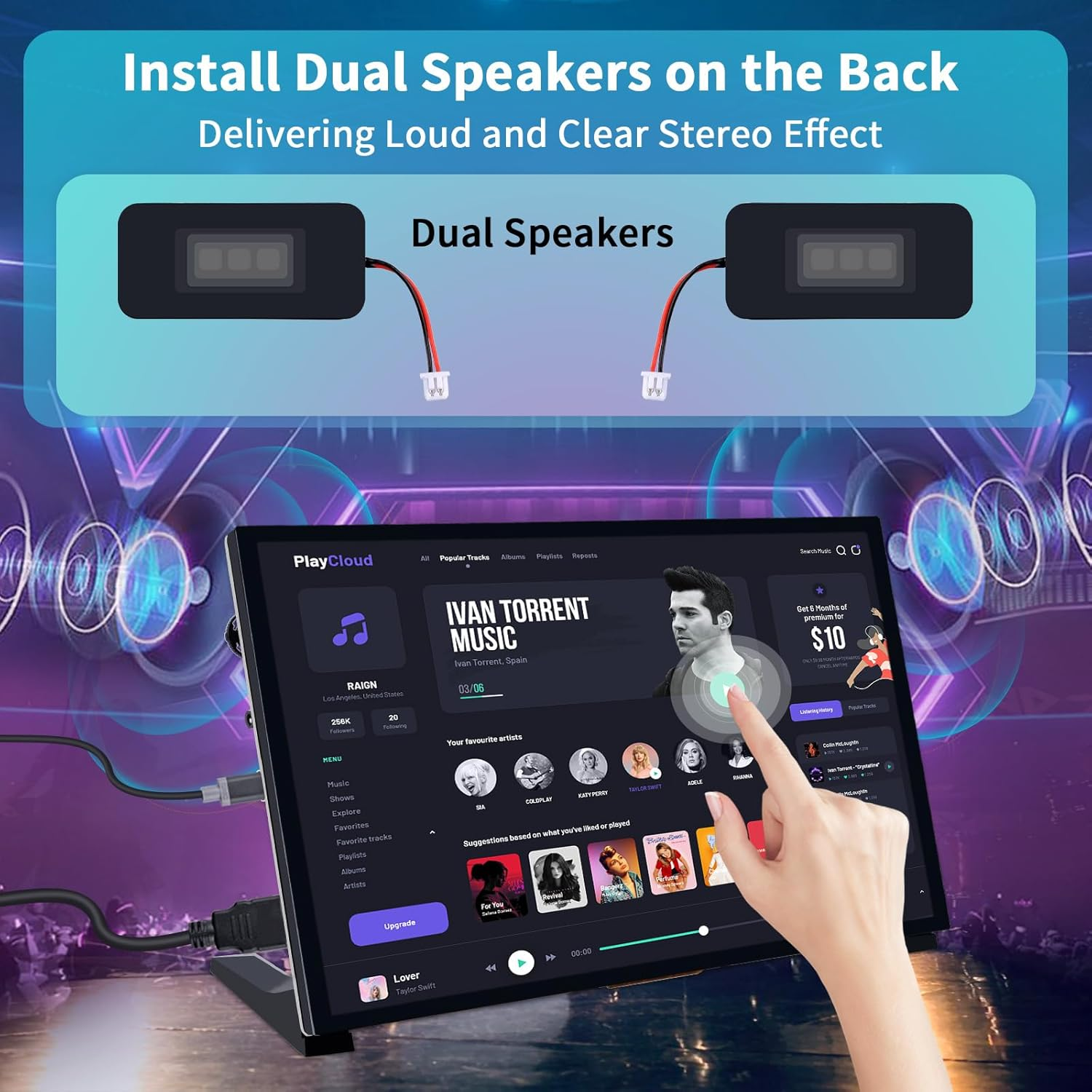 Geeekpi 10.1 Inch LCD Screen for Raspberry Pi, 1024X600 IPS LCD Display, HDMI Portable Monitor for Raspberry Pi 5/Pi 4B/3B+/3B/B+/Zero/400, Win11/10/8/7 (Touch Screen) image number 5