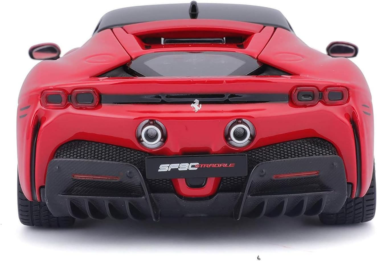 Ferrari SF90 Stradale Red with Black Top 1/24 Diecast Model Car by Bburago 26028 image number 4