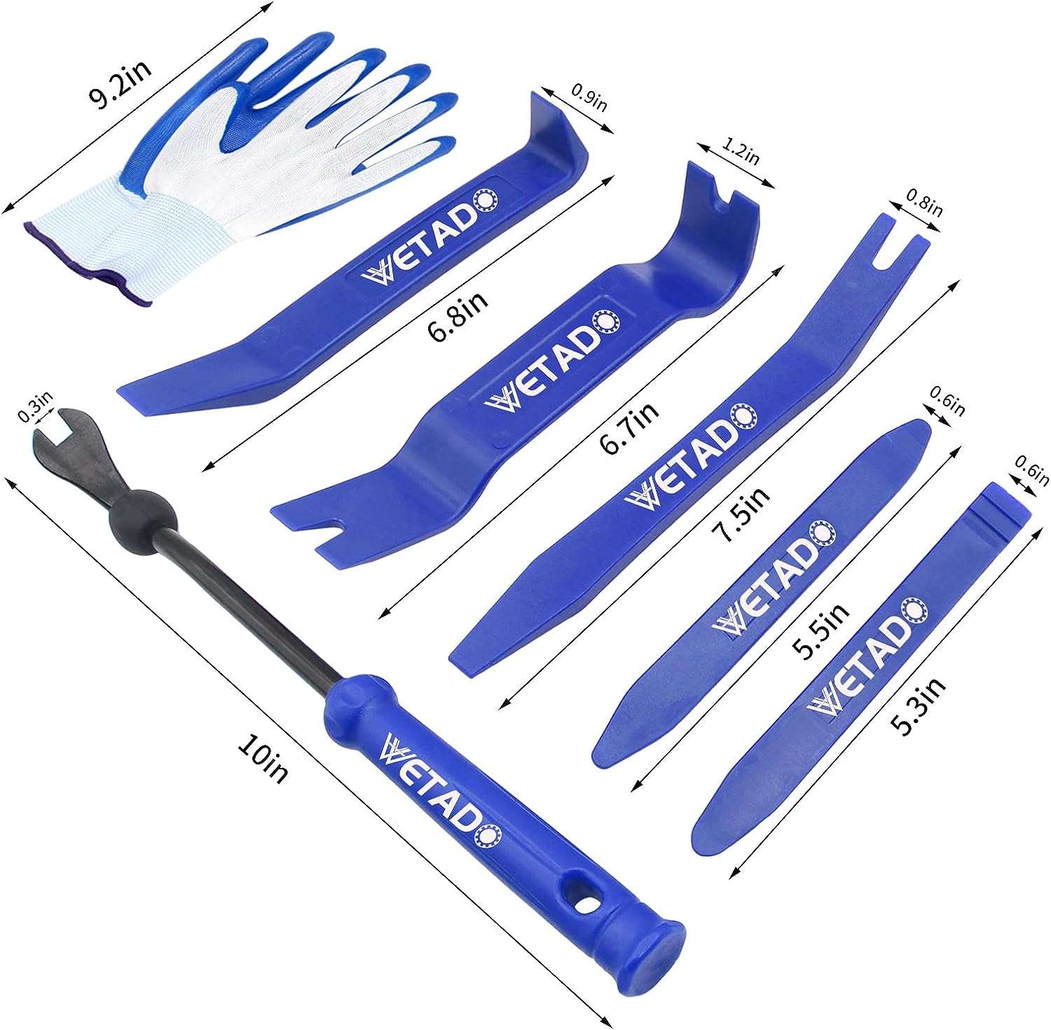 Auto Trim Removal Tool Set, Wetado 16 Pcs Auto Car Trim Tool Kit Plastic Pry Tool Kit for Car, Clip, Audio, Dashboards, Door Panel Window Molding Fastener Remover Tool Kit image number 3