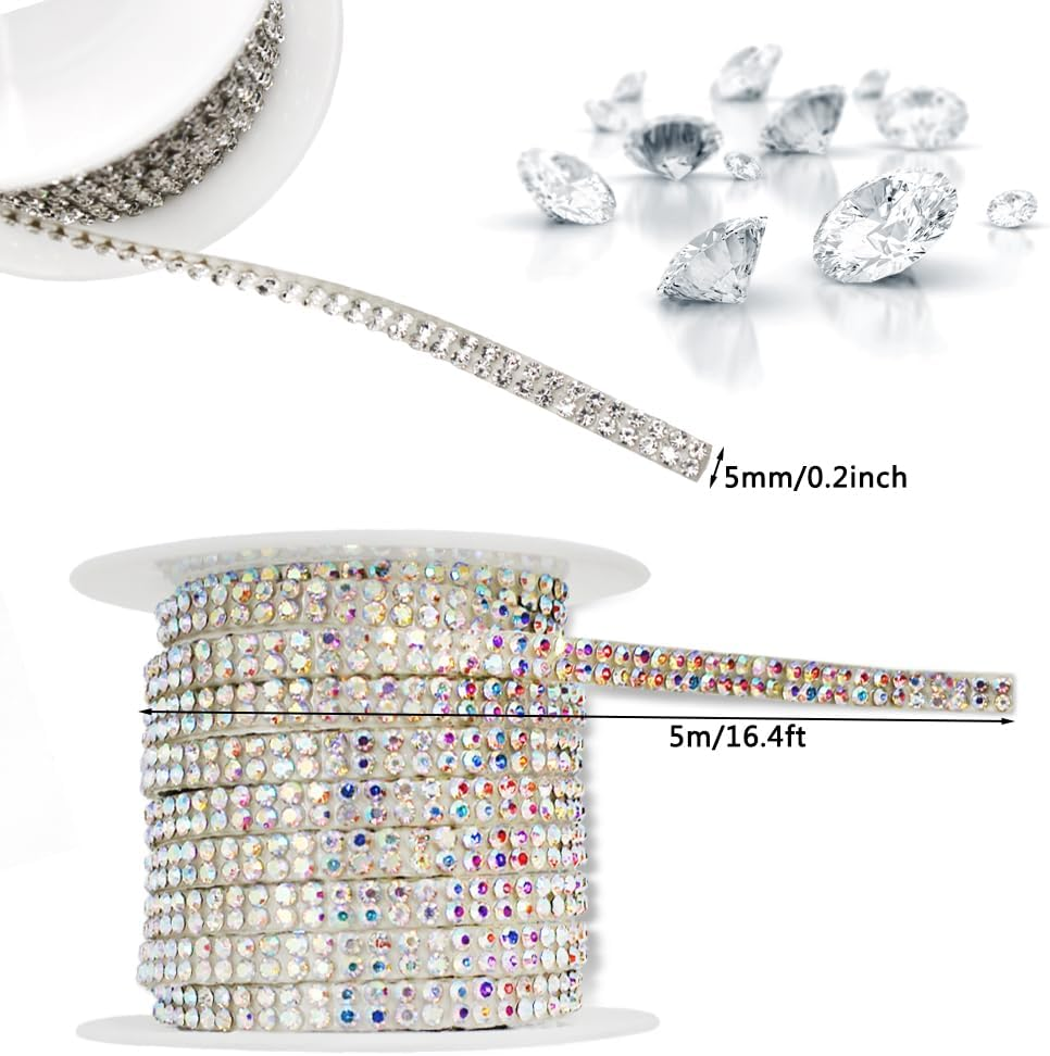 AFUNTA Car Trim Self Adhesive 2M Car Accessories for Women Crystal Sticker Rhinestone Car Accessories Car Dashboard Decorations Sticker (Silver) image number 2