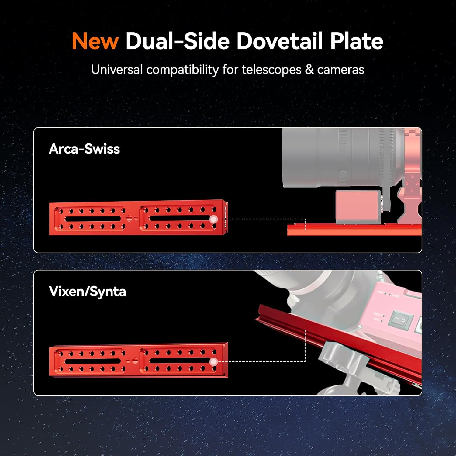 SVBONY SV239 Dovetail Plate 254Mm 10 Inch Dual-Sided Dovetail for SV555 APO, Compatible with Vixen Synta Telescope Mounts and Arca Swiss Photography Saddles, Telescope Accessories