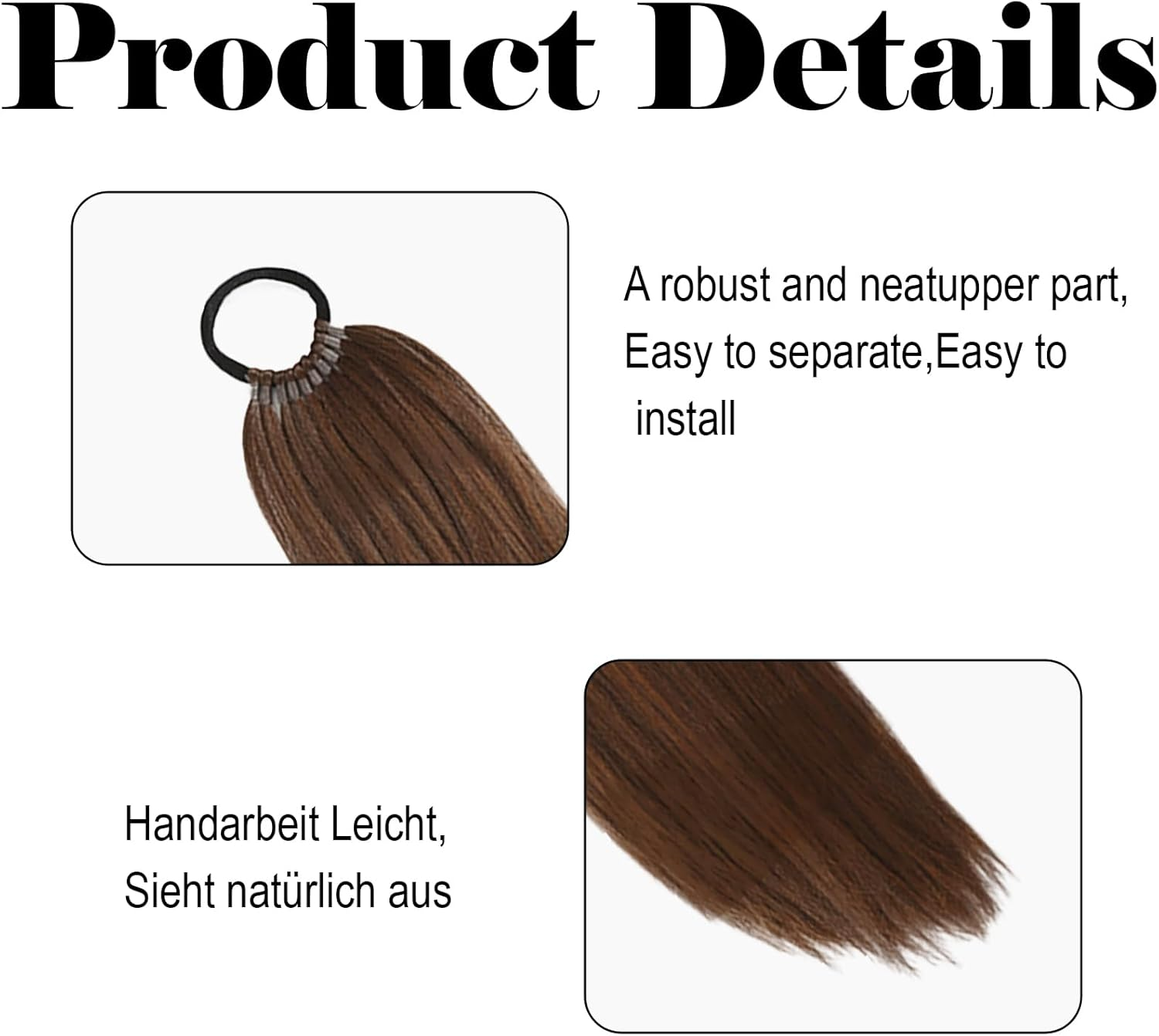 Real Hair Braid, Ponytail Extension for Natural Look, Easy to Use, Versatile Styling, 1 Piece High-Quality Braid Extension image number 3