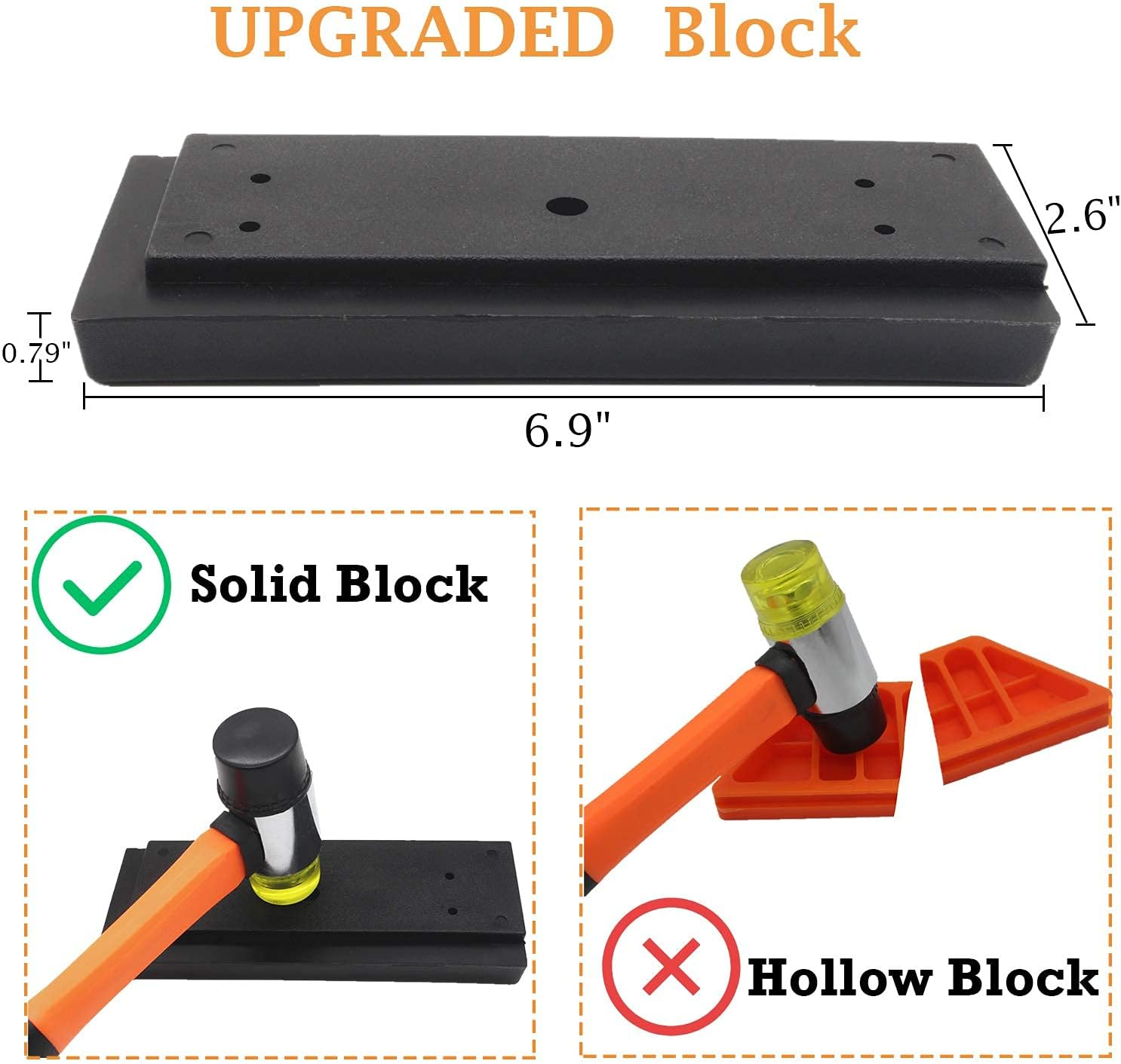 33Pcs Laminate Wood Flooring Installation Kit with Reinforced Double-Faced Mallet, Heavy Duty Pull Bar, Tapping Block and 30-Piece Spacers Included,Multicolor