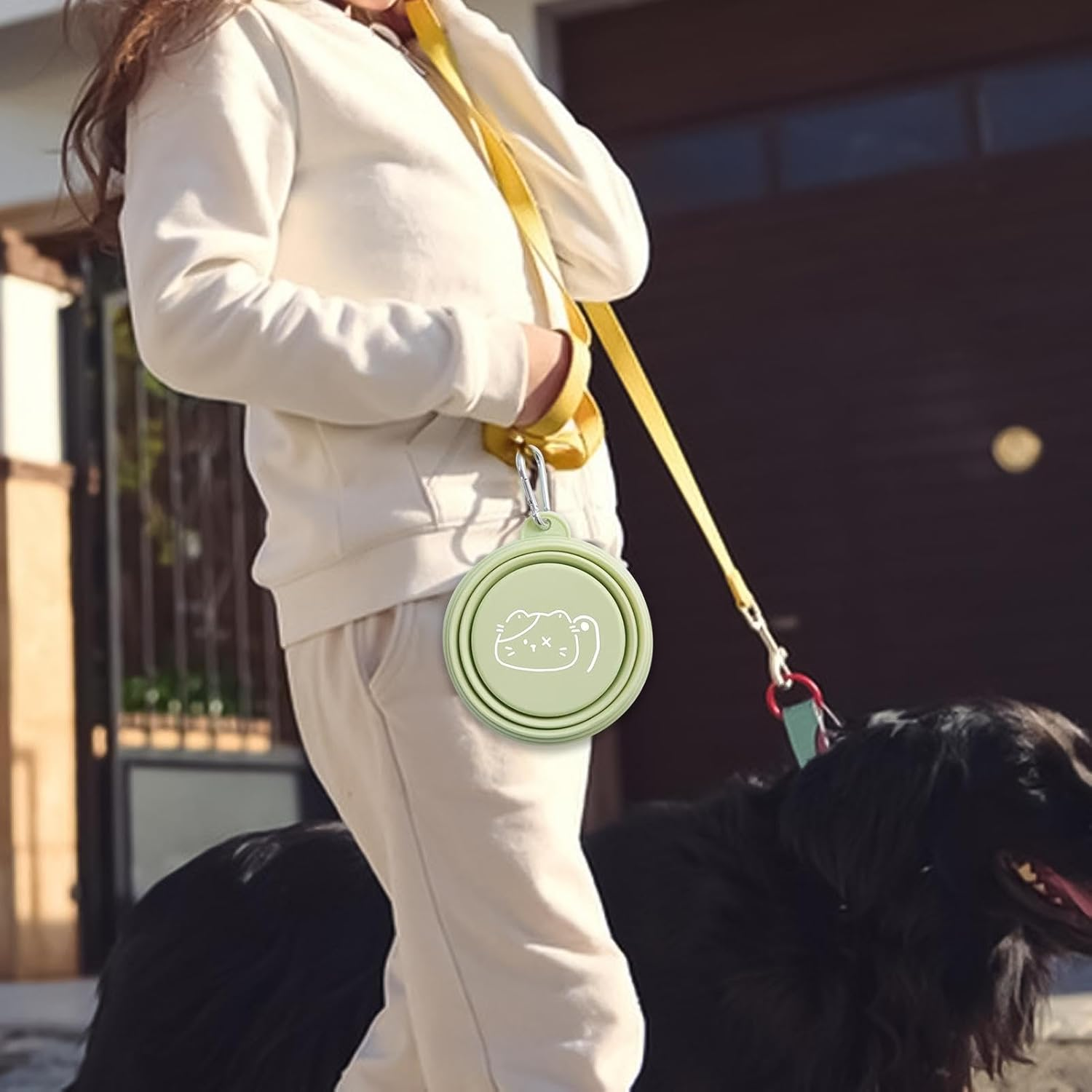 Dog Foldable Bowl,Pet Travel Bowls Portable for Dogs - Watering Feeding Dish Small Medium Large Pets Drinking Cup for Camping, Outing, Travelling image number 6