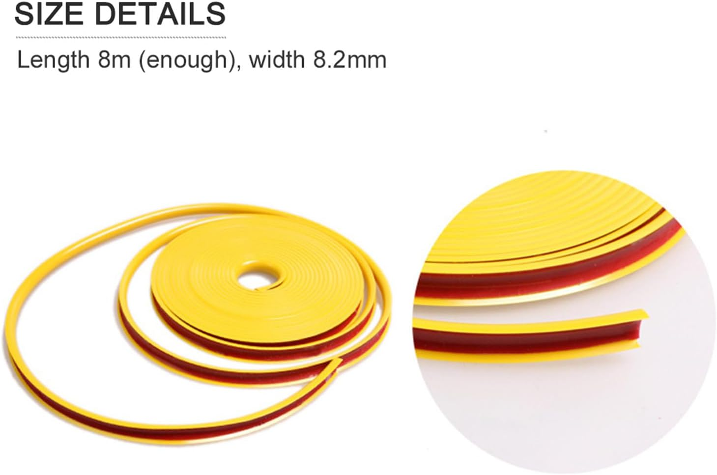 8M Car Stickers Car Vehicle Color Wheel Edge Rims Protectors Decor Strip Tire Guard Line Rubber Moulding Trim Tire Protection Red 8M Red 8M image number 5