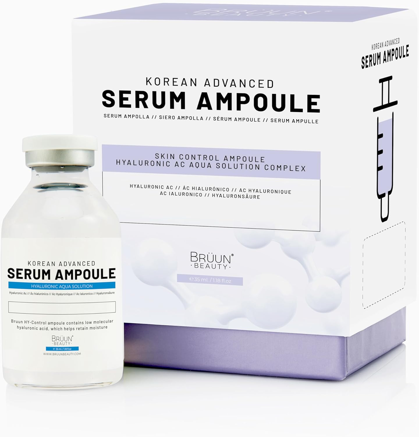 BR&Uuml;UN HY - Control Hyaluronic Aqua Solution Ampoule - Micro Needling Korean Serum Booster for Face to Use with and without Derma Pen Microneedling Skin Care Serum 1.18 Fl.Oz image number 4