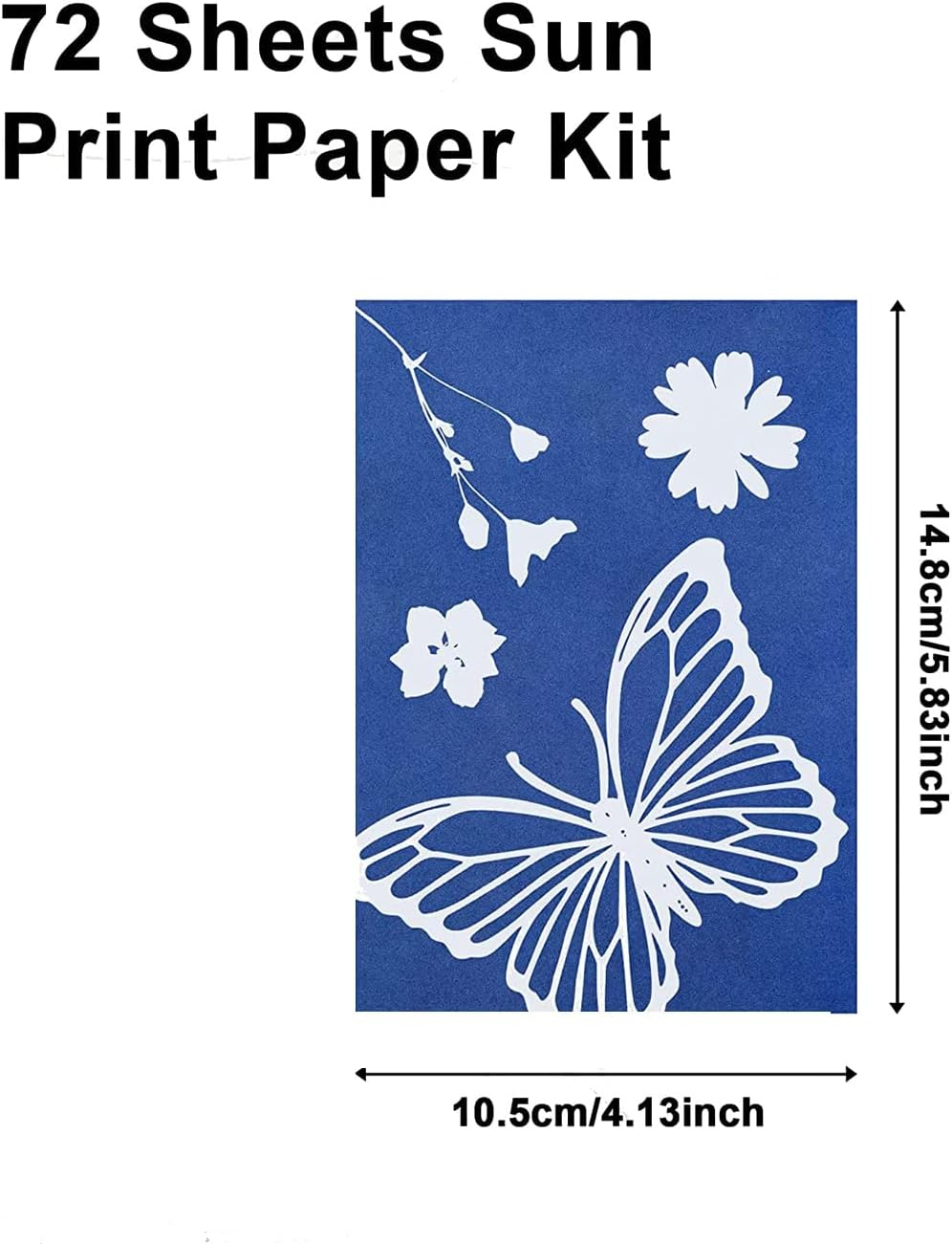 Veumoie 73 Pieces Sun Print Paper Cyanotype Paper Kit, Solar Drawing Paper Sensitivity Nature Printing Paper image number 4