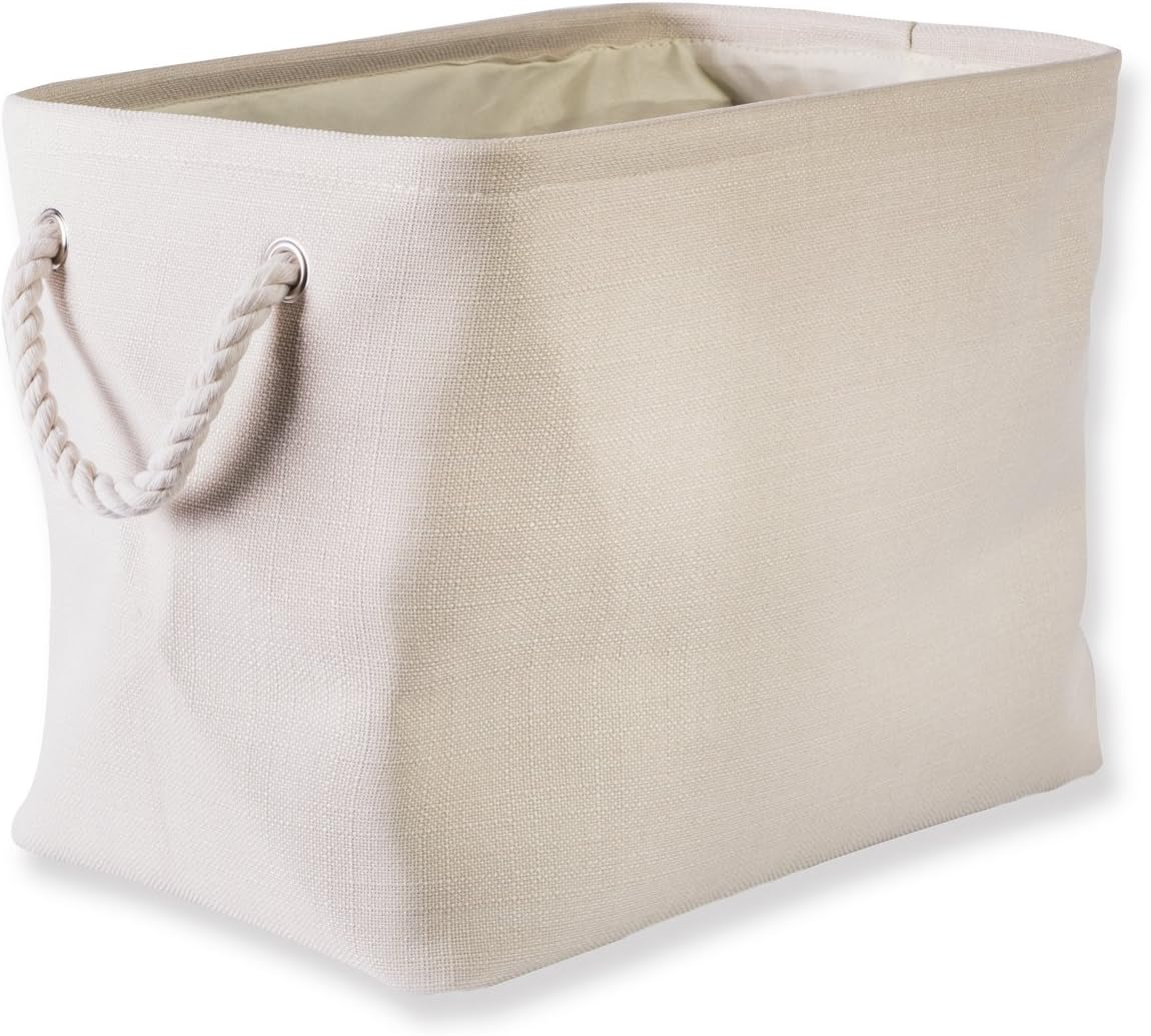 DII Polyester Variegated Storage Bin, Collapsible & Convenient Storage Solution for Office, Bedroom, Closet, Toys, & Laundry - Medium round Eggplant