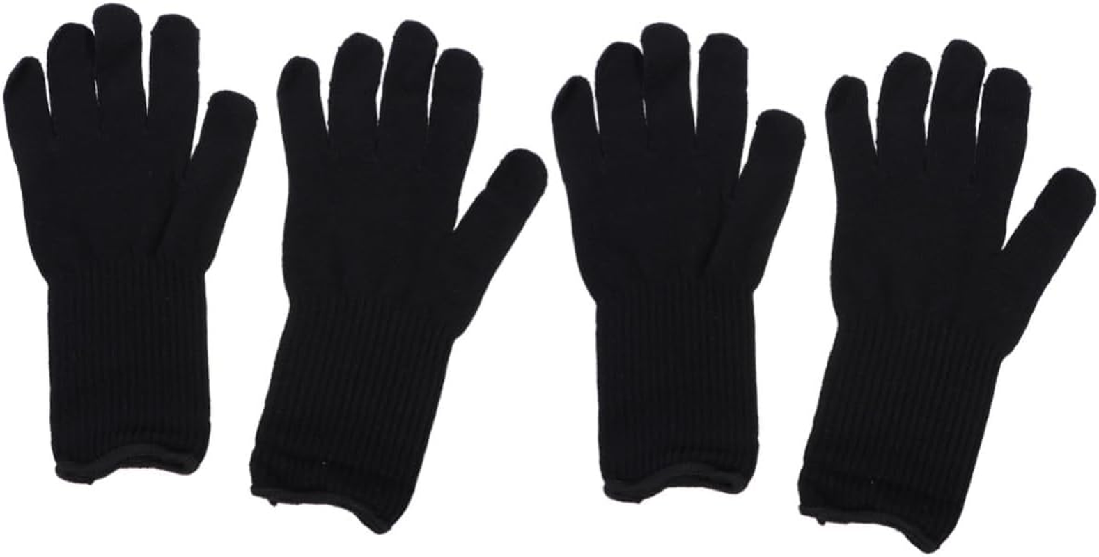 Heat-Resistant Hair Curler Gloves and Straightener Gloves 2 Pairs Black Edge Suitable for Hair Perm and Styling image number 1