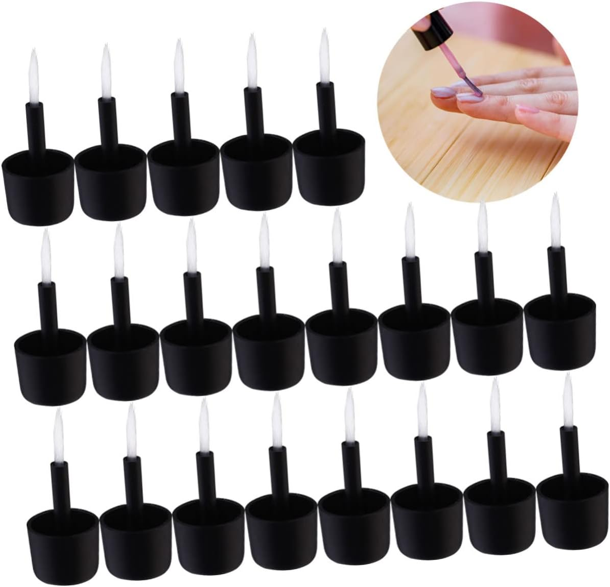 EXQUIMEUBLE 200Pcs Disposable Nail Polish Brush Set Portable Practical Nail Brushes for Women for Diy Art and Salon Use image number 6