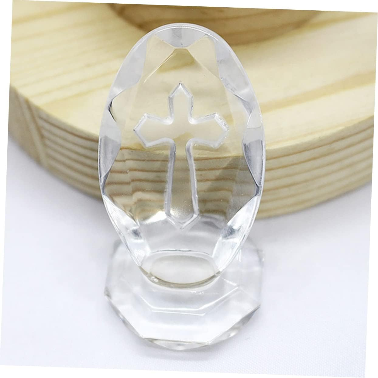 2 Sets Baptism Crystal Cross Ornaments for Shower Decoration Elegant Keepsake for Newborns Packaging