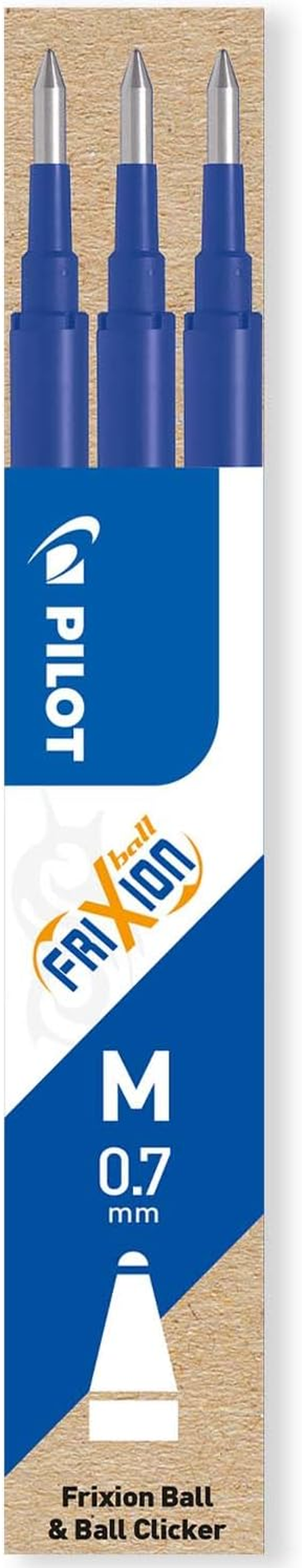 Pilot Frixion Heat/Friction Erasable Rollerball Pen FR7 - Medium Line 0.7Mm Tip Nib - Wallet Pack of 1 Pen + 3 Refills (Blue) - Blue image number 6