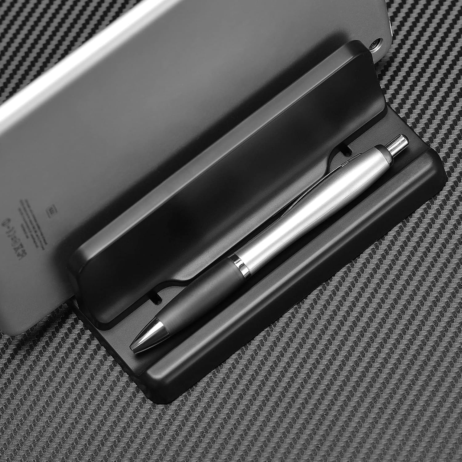 Adjustable Vertical Laptop Stand 4 Slots,Premium ABS Plastic Laptop Holder Space-Saving Fits All Laptops (Black) PC115 image number 6