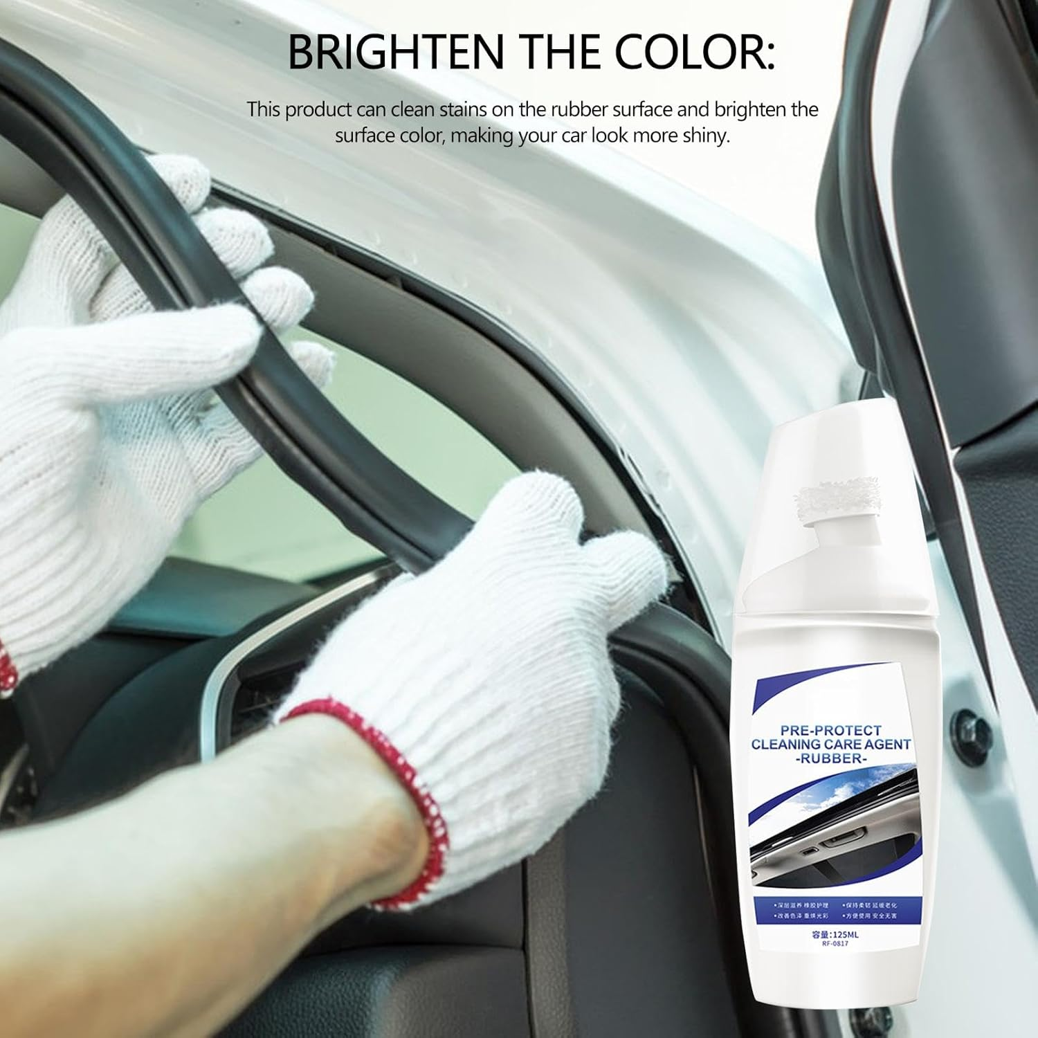 Rubber Seal Conditioner - 125Ml Weatherproofing UV Protection Car Rubber Care Conditioner,Professional Auto Restorer for Hood, Window, Door, Gasket image number 3