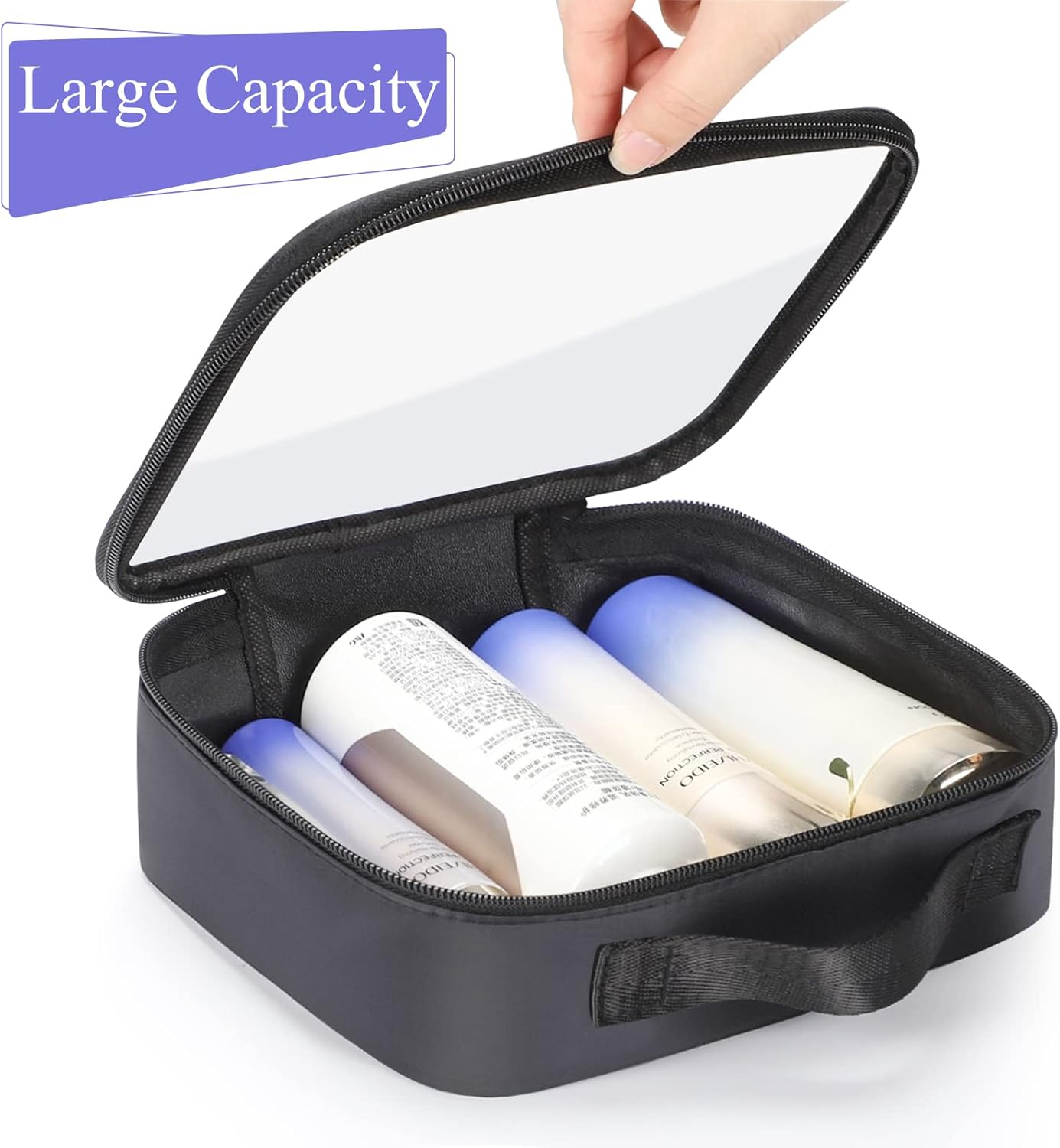 Sightor Clear Makeup Bag, 2Pcs TSA Approved Toiletry Bag Air Travel Cosmetic Bag Quart Size PVC Travel Toiletries Bag for Women Men