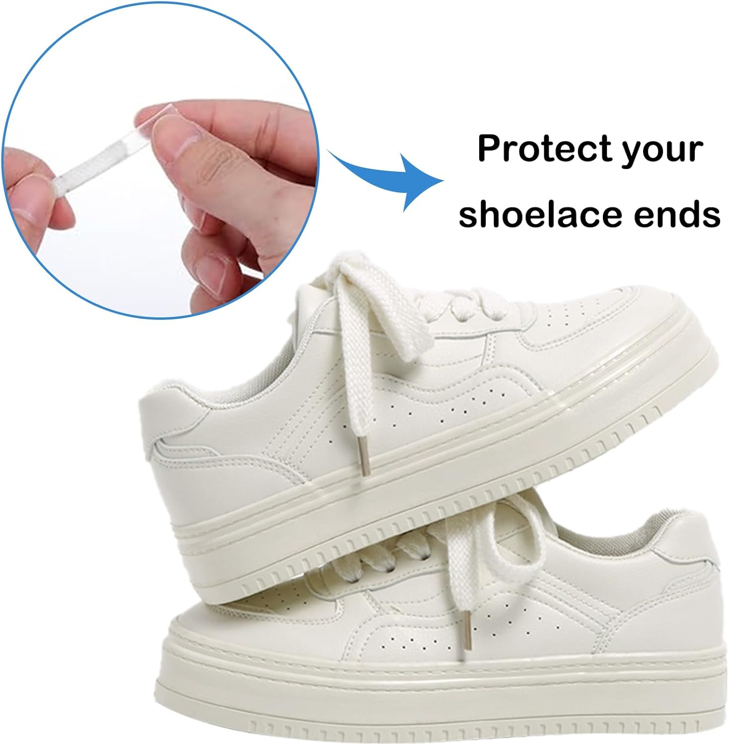 50Pcs Rope Head Sealing Heat Shrink Tubing Aglets for Shoelaces, 3 Sizs Shoe Lace Ends Tips for Shoe Strings, Sneaker Shoe Lace Shortening Repair Aglet Tips, Clothing Rope Heads image number 2