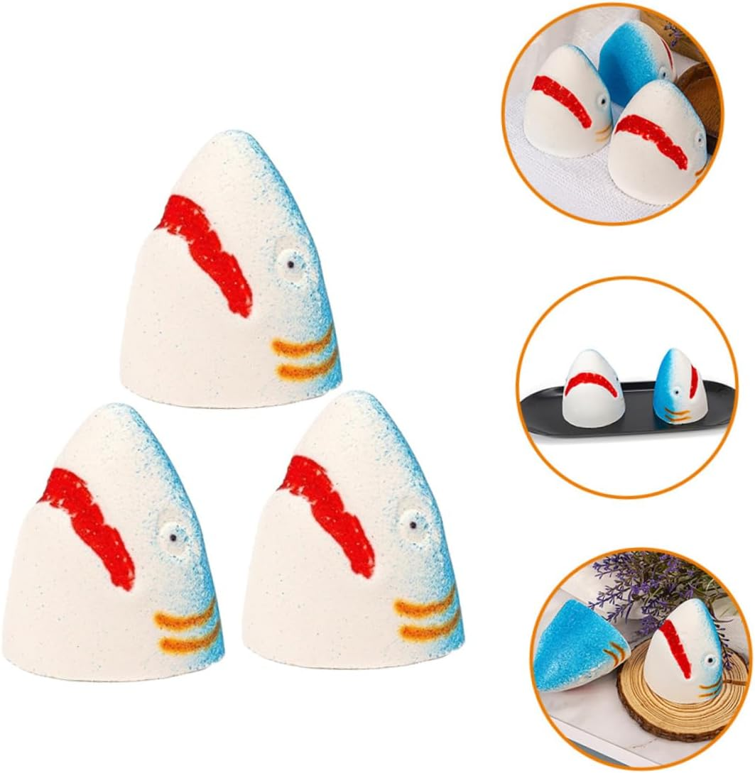 Baluue 3Pcs Shark Bubble Bath Salt Bomb Natural Bathing Bomb Skin-Friendly Sea Salt Fragrance for Ages image number 3