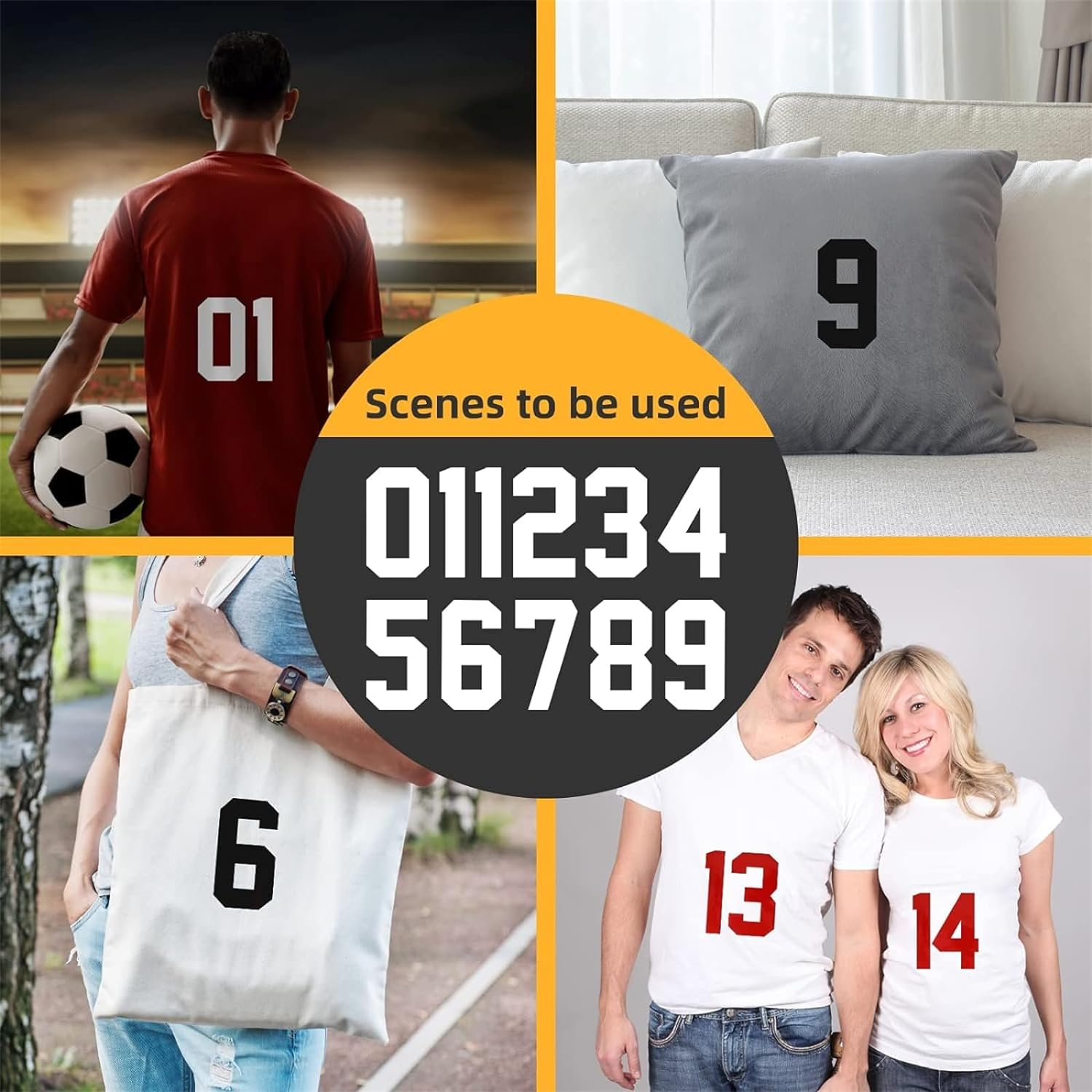 10 Pieces Heat Transfer Numbers, T Shirt Jersey Numbers, 0 to 9 Jersey Numbers for Team Uniform Sports T Shirt Basketball Baseball Football T-Shirts(White) image number 6