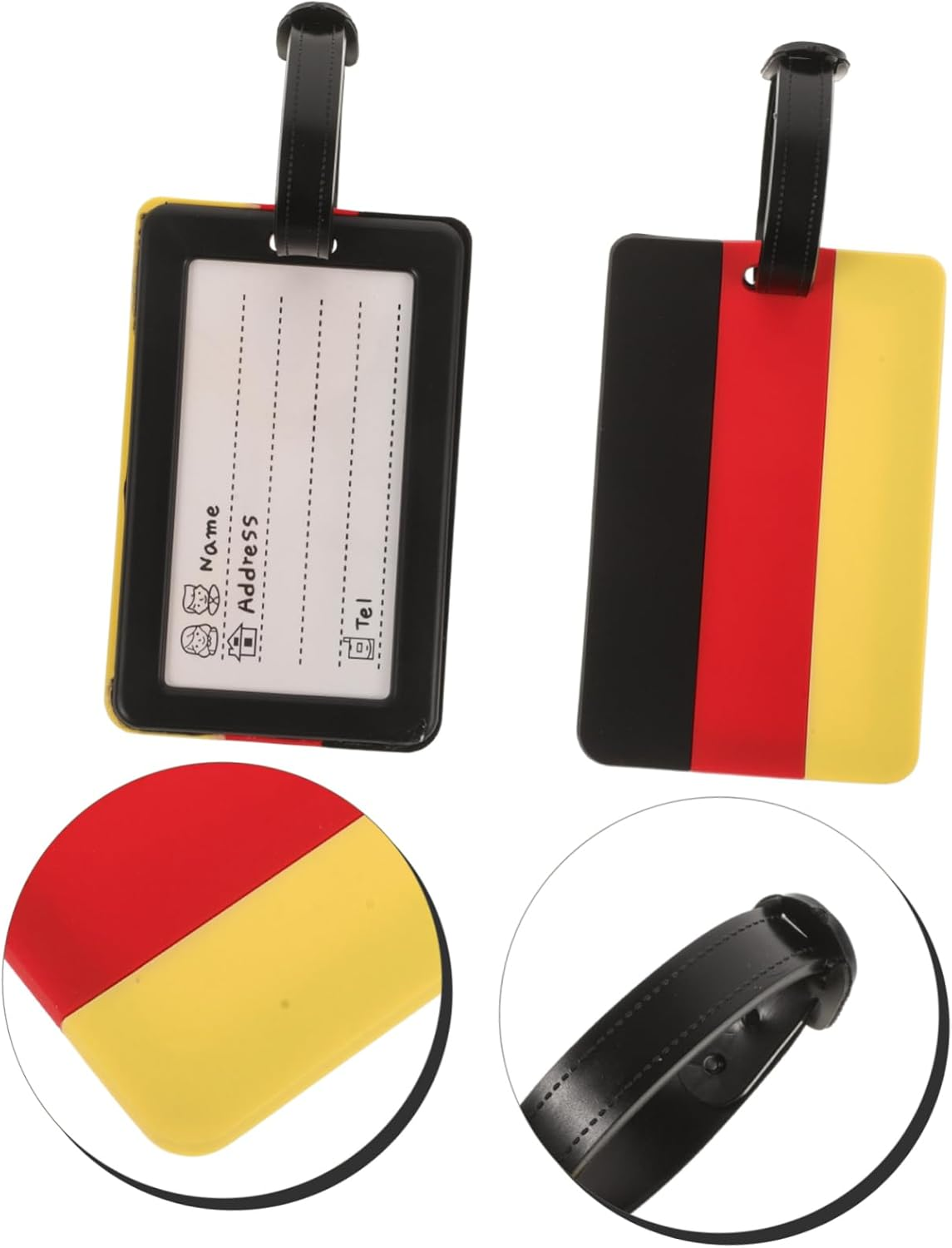 CATIEBYE 2Pcs German Flag Luggage Tags Travel Identifiers for Suitcases Lightweight Baggage Tags for Travel Enthusiasts and Easy Identification image number 6