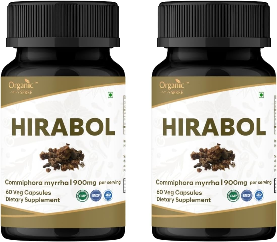 Hirabol 60 Capsules | Commiphora Myrrha (Hirabol) | 900Mg per Serving | Natural and Vegan 60 Capsules - Pack of 2 image number 6