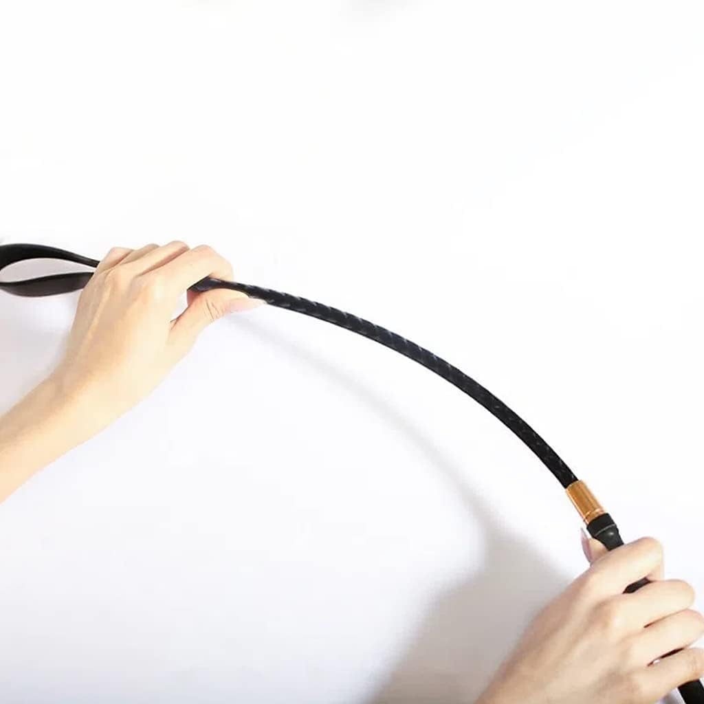 18 Inch Riding Crop, Quality Leather Riding Crop, Black, Double Clapping Whip image number 3