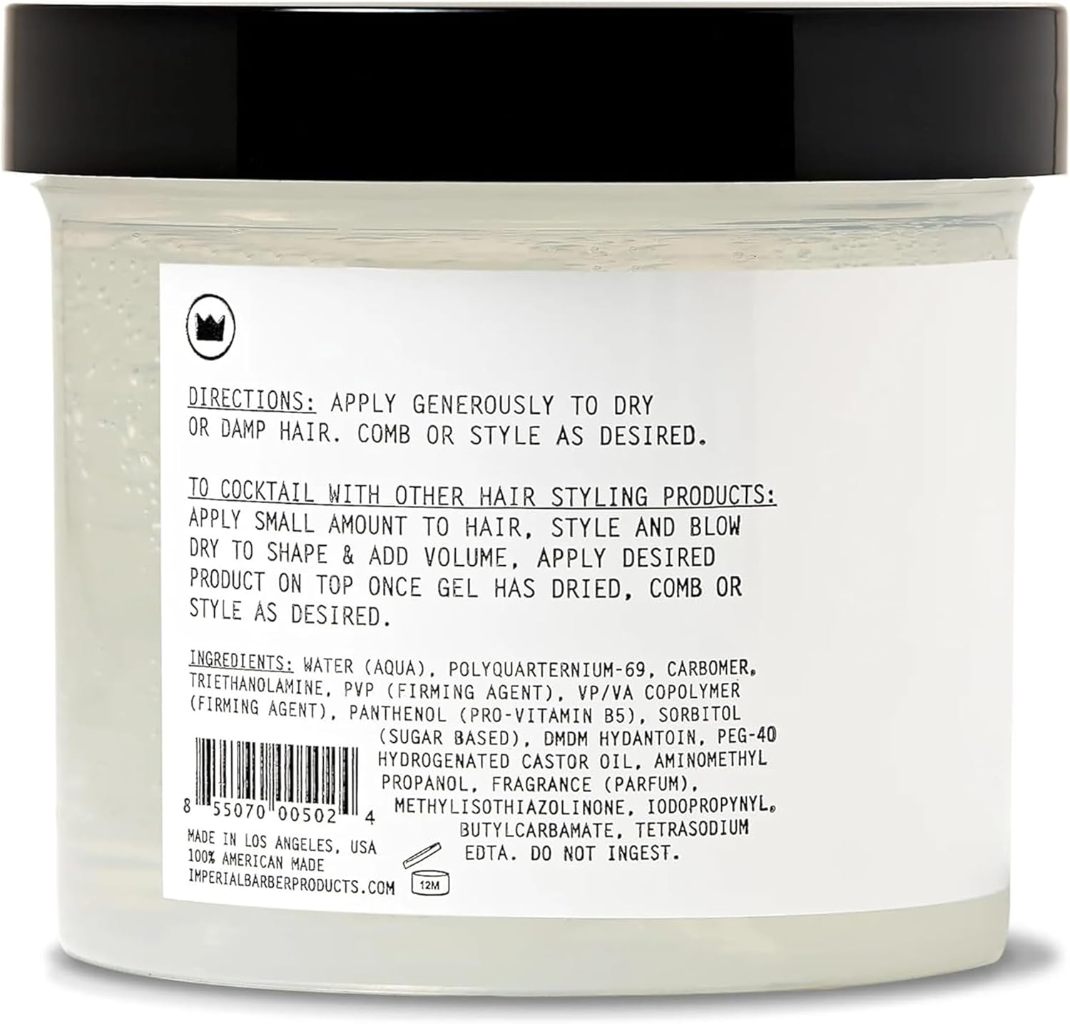 Imperial Barber Grade Products Gel Pomade 12 Oz image number 2