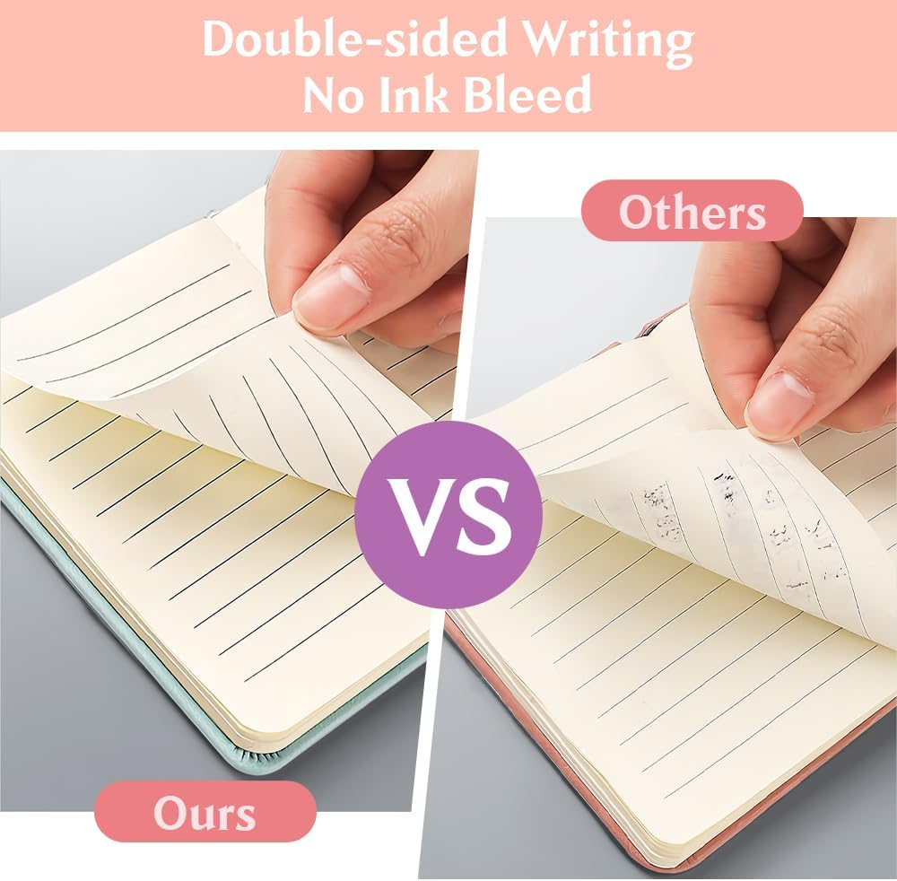 5 Pcs Pocket Notebooks, Mini Diary Notepad Memo Book, Small Journal with 5 Black Pens, Portable Note Book with Pen Holder for School Office Supplies, Kawaii Notebook for Girls Women Gifts image number 5