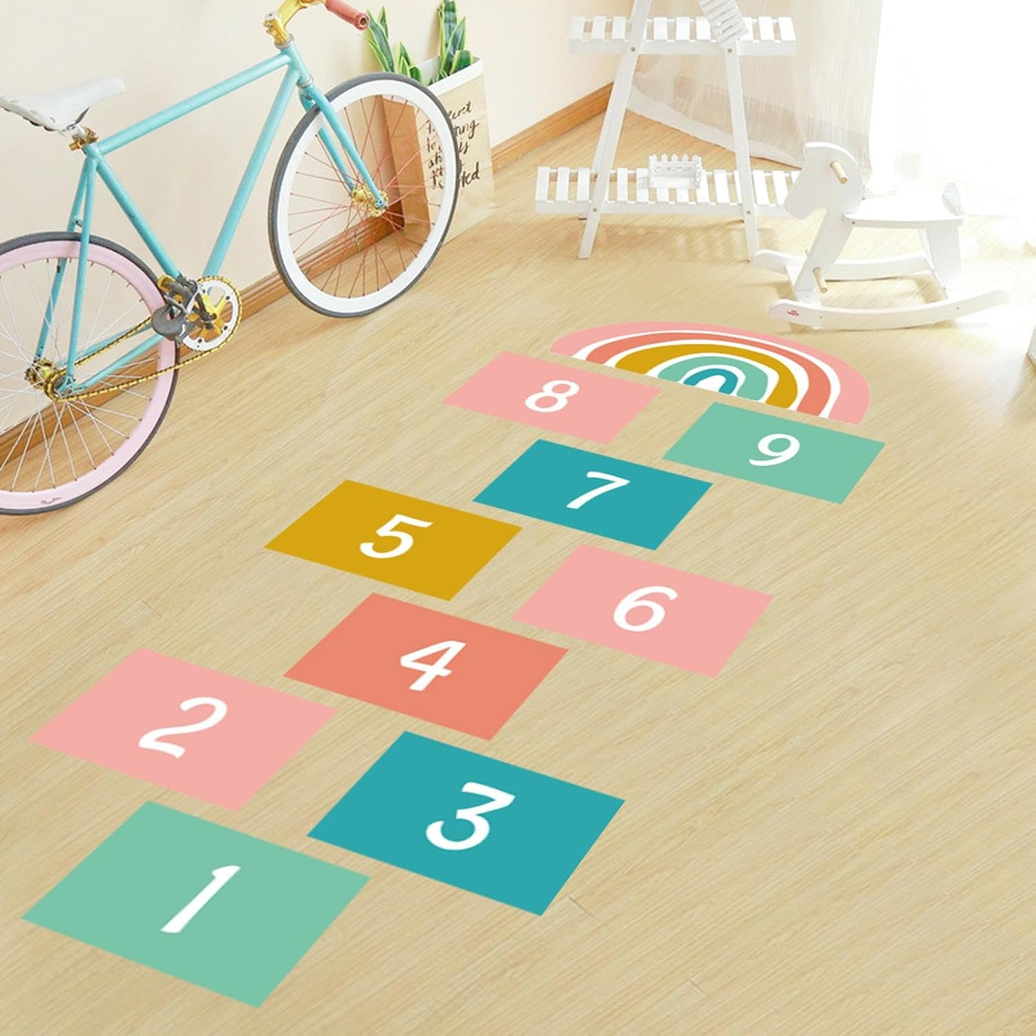 Scotchs Stickers Floor Decals - Number Decals for Hopscotchs Rugs | Wall Paper Tiles Numbers Puzzle Flooring - Path Floor Decals for Games