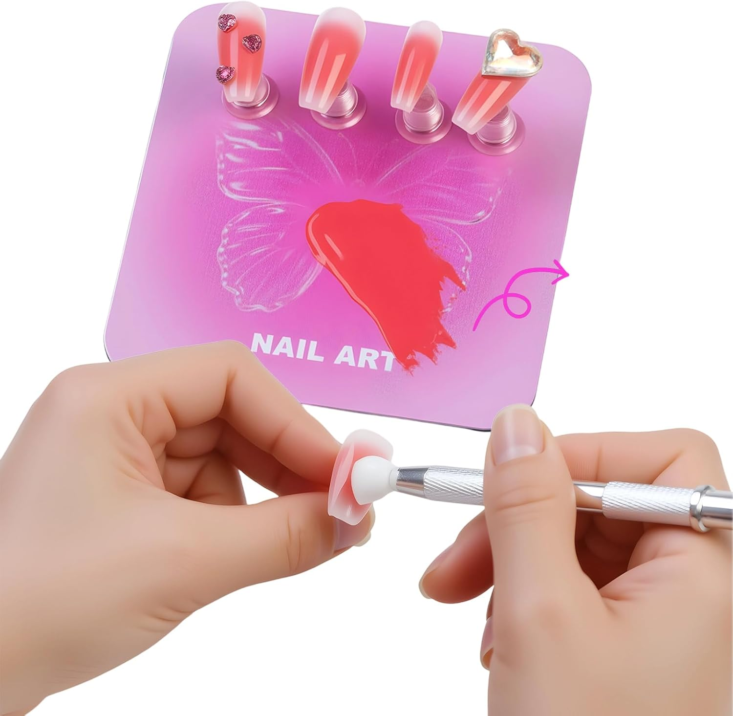 Yulokdwi Nail Stand for Press Ons,Manicure Practice Supplies | Nail Tips Practice Holder - for Beauty Salon Art School Apartment Parties Travel Vacation image number 4