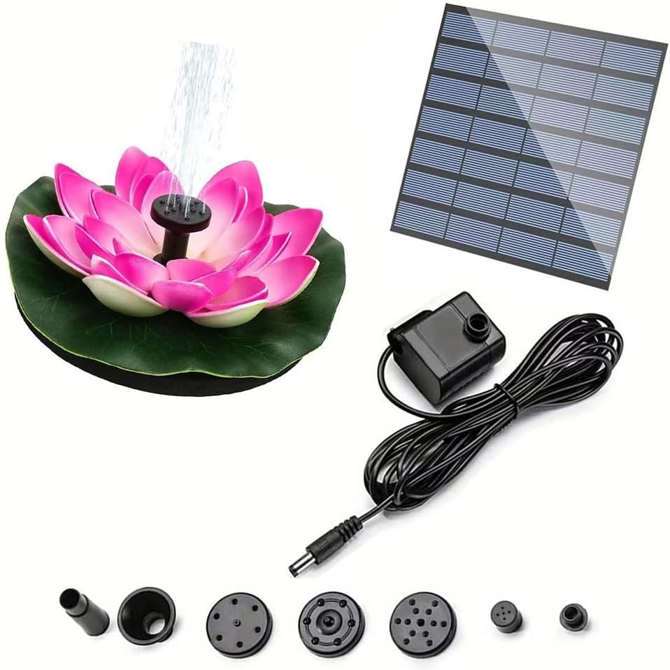 Solar Fountain Pump, Panel Water Pump with 8 Nozzles Sprays Elegant Water Feature for Bird Bath Solar Panel Kit Outdoor Fountain for Outdoor Small Pond Patio Garden and Fish Tank Bird Bath image number 1