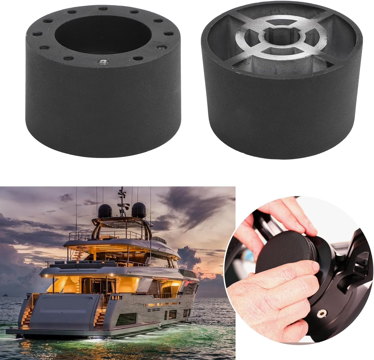 Boat Steering Wheel Hub Adapter, 3/4 Inch Keyway 6 Hole Metal Marine Steering Wheel Hub Adapter for Standard 6 Hole Wheels, for Grant, for NRG, for Lecarra, for GT Performance image number 3