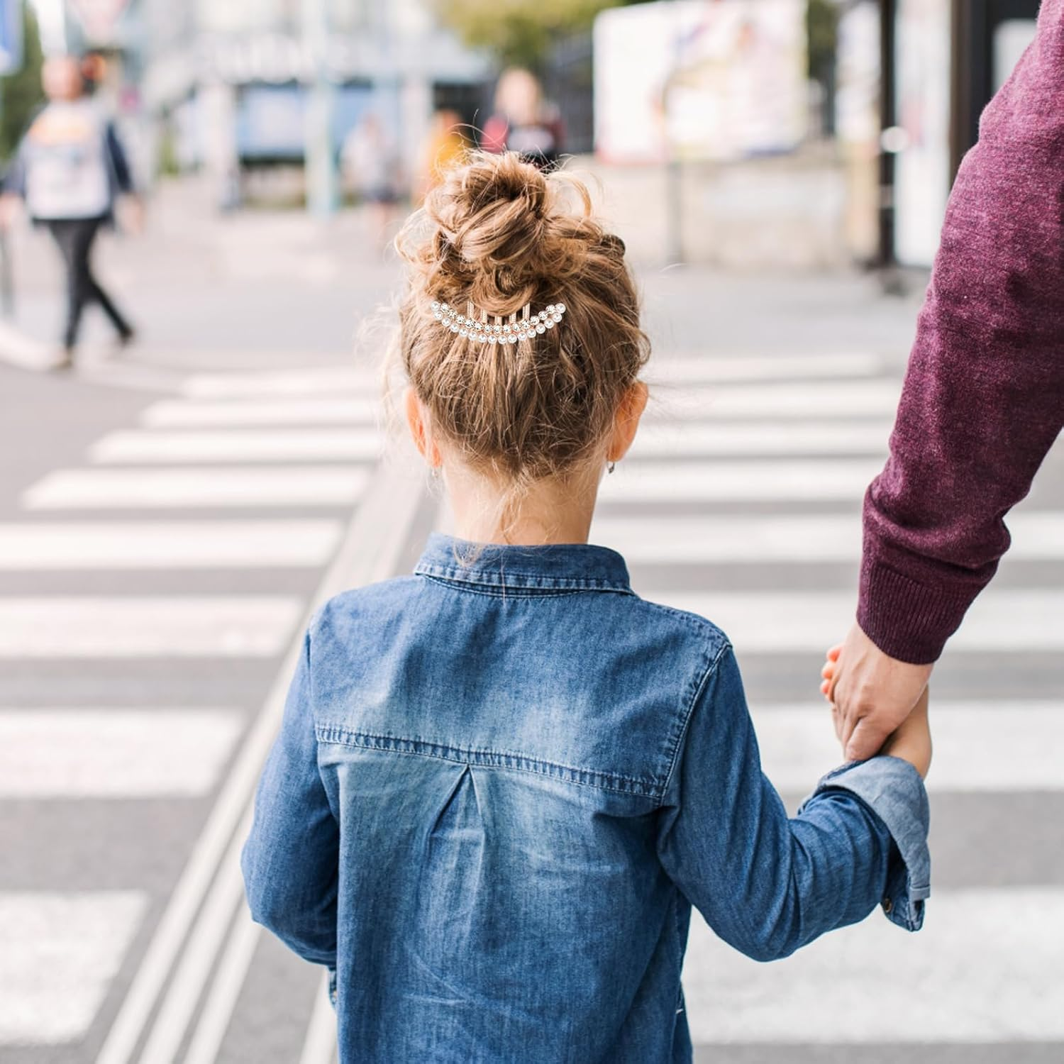 4 PCS Rhinestone Hair Comb Vintage Crystal Hairpins Hair Clips Metal Non-Slip Comfortable Hair Clips Pins Claw Rhinestone Glitter Sparkly Jeweled Gems Crystal Hair Accessories for Women Girls