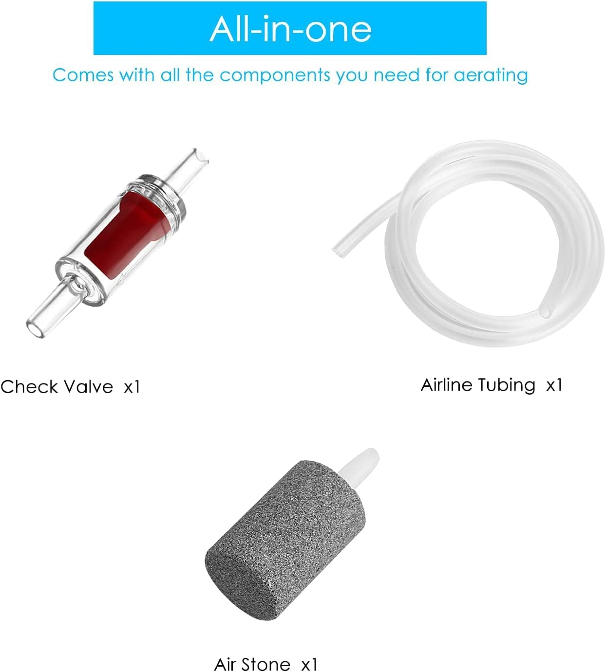 Aquarium Air Pump, Whisper Aerator, for Fish Tank up to 60 Gallons, USB Rechargeable Aquarium Bubbler Aerator for Fishing Seafood Transportation Hydroponic Systems image number 3