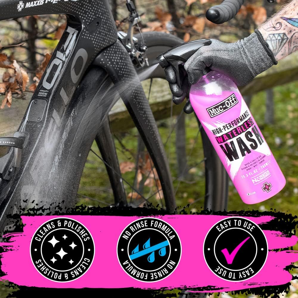 Muc-Off Waterless Wash, 750Ml - No-Rinse Bike Cleaning and Bike Degreaser Spray - Two-In-One Bike Wash and Polish for Bicycle and Motorcycle, Pink image number 2