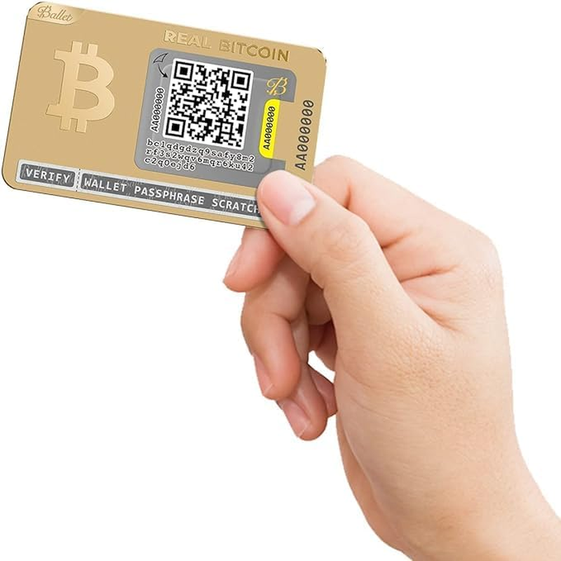 Ballet Real Bitcoin, Gold Edition - the Easiest Crypto Cold Storage Card with New Premium Packaging, Cryptocurrency Hardware Wallet with Multicurrency and NFT Support (1-Single) image number 1