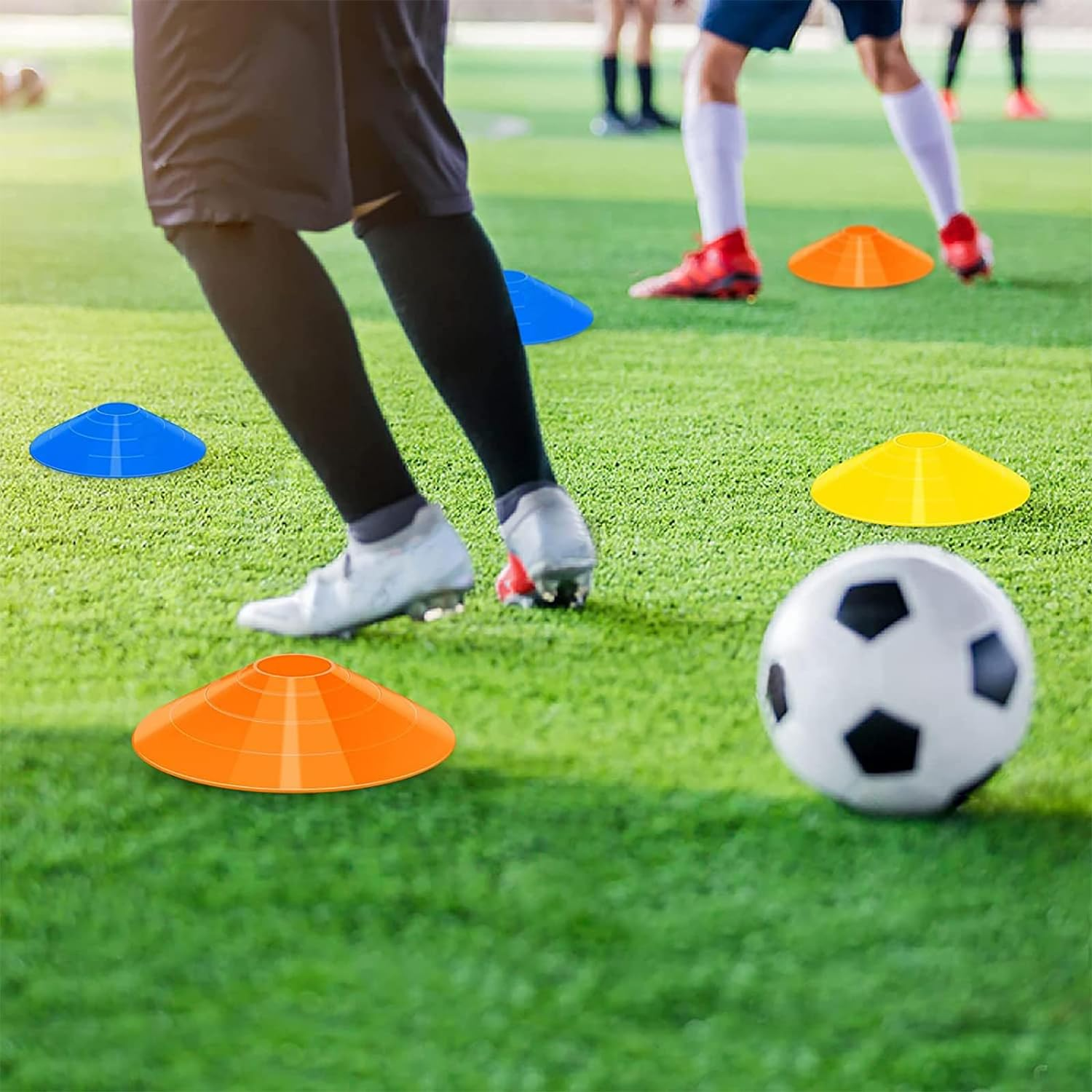 60 Pack Agility Soccer Cones with Carry Bag and Holder for Training,Sports Cones,Disc Sports Cones,Football Cones for Drills Distraining Cones for Basketballs,Agility Football Cones Set image number 5