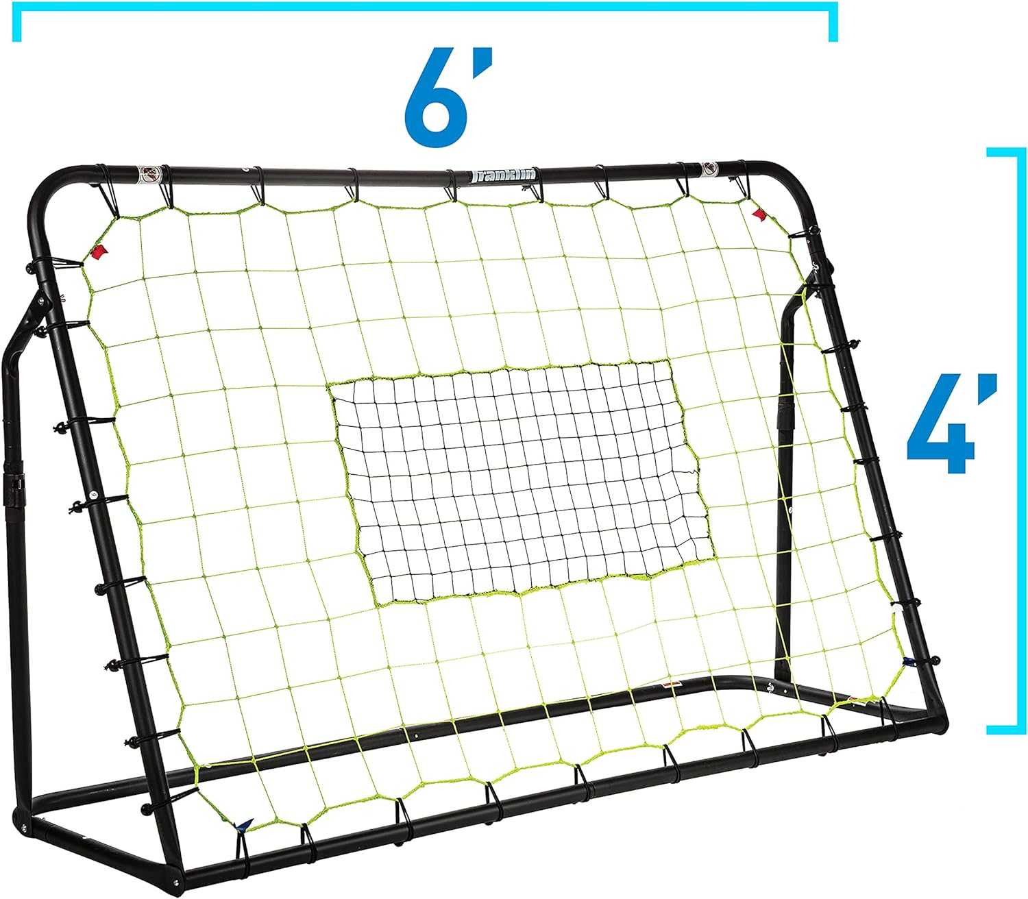 Franklin Sports Rebound Net - Training for Soccer Practice - Portable 6'X4' with Steel Frame - Black (30149X) image number 6