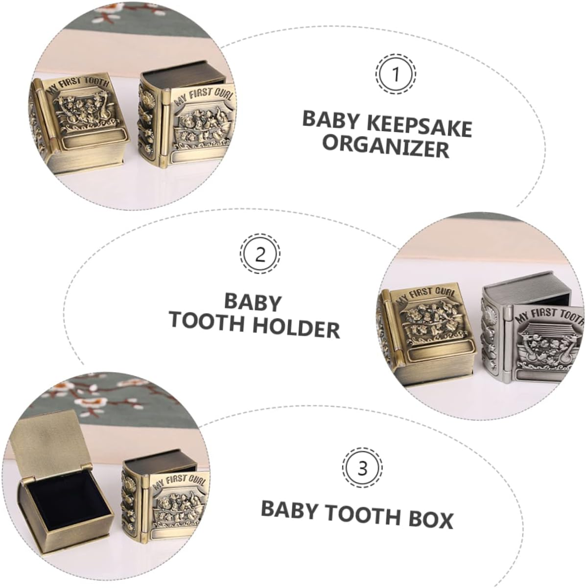 ERINGOGO Special Memory Storage Box Fetal Box Tooth Holder Tooth Keepsake Organizer image number 5