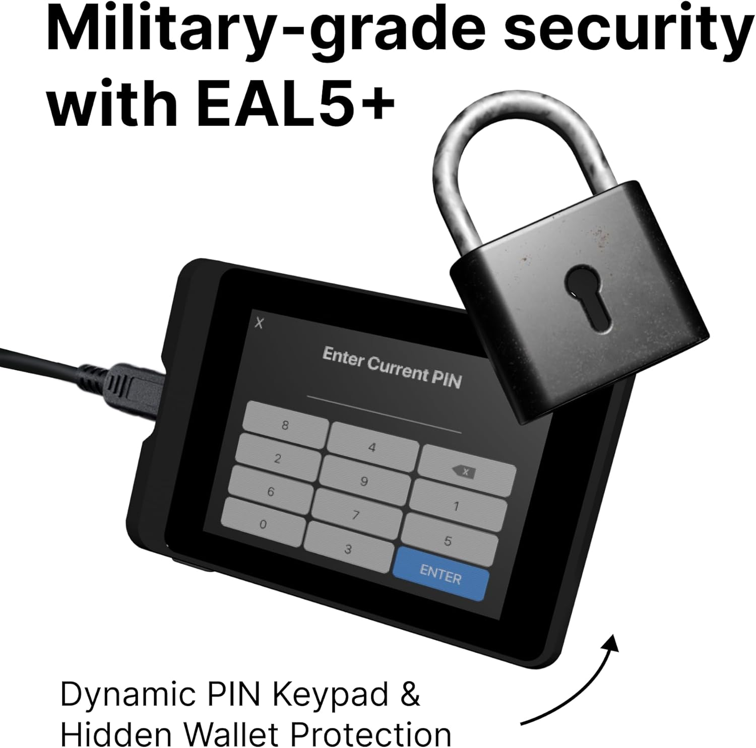 Secux W10C-PLUS Crypto Wallet with Intuitive Touchscreen, Military-Grade Security, Type-C and XSEED Backup for Bitcoin, Ethereum, Doge, Nfts and Cryptocurrency image number 1